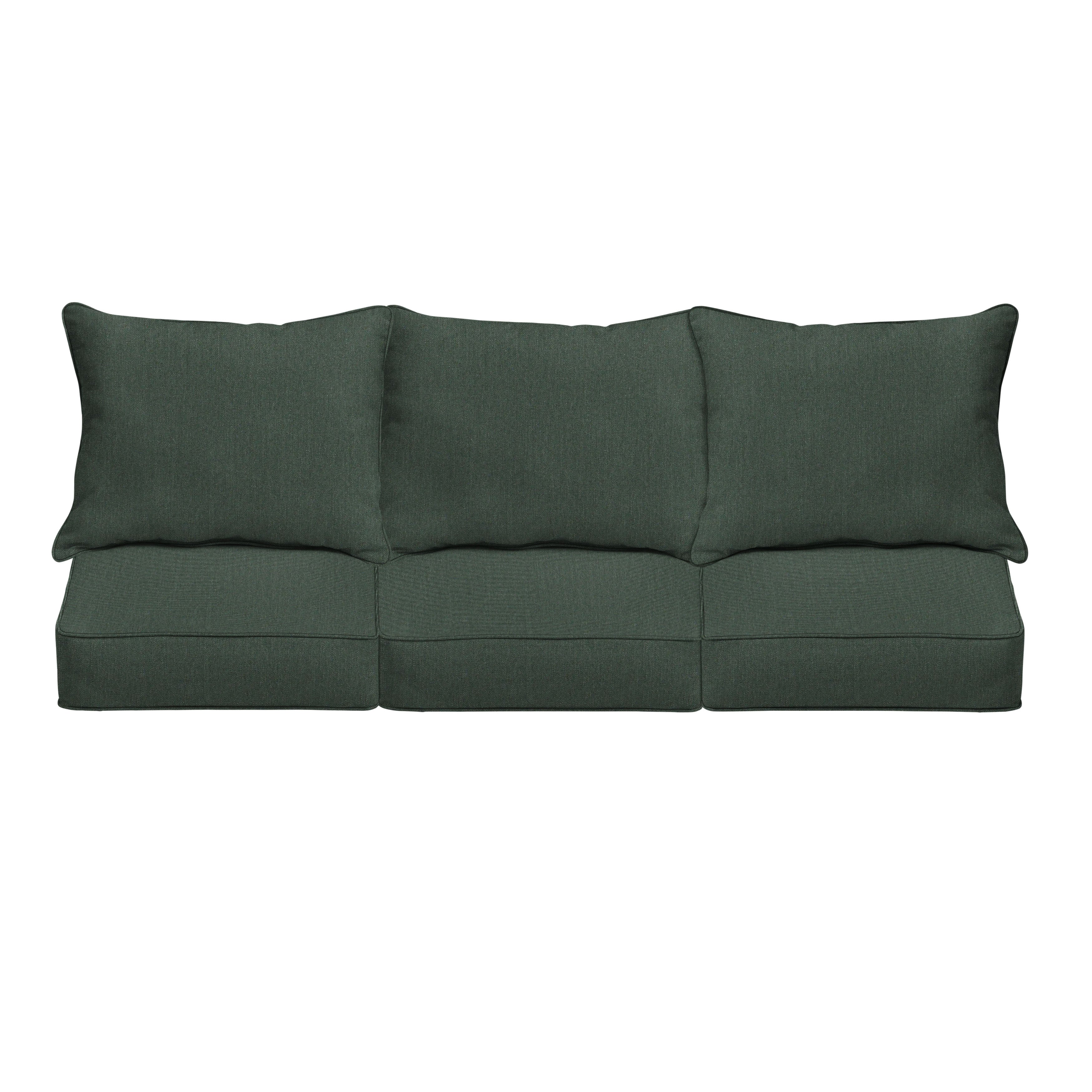Sunbrella Rectangle Outdoor Deep Seating Sofa Pillow and Cushion Set