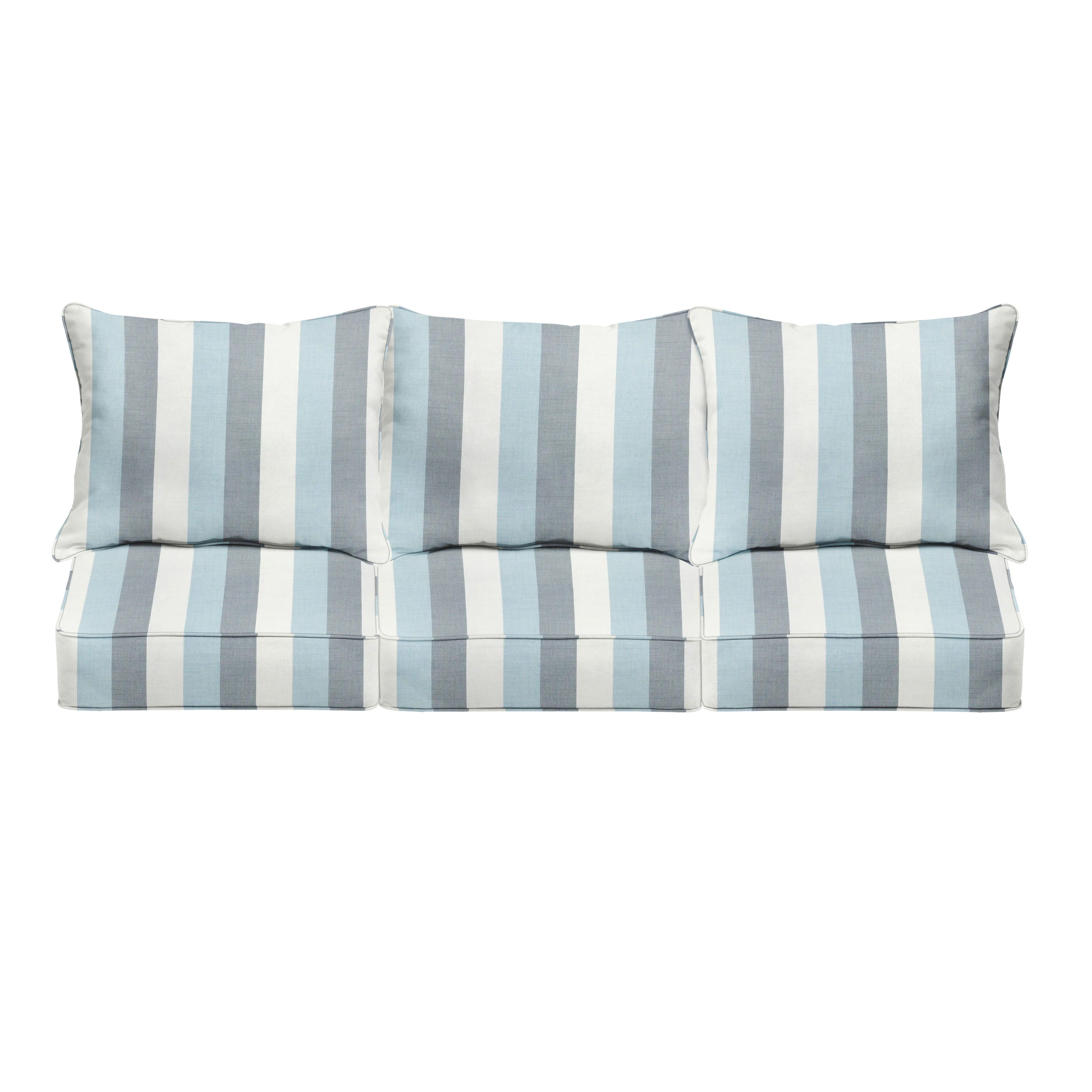 Sunbrella Square Outdoor Deep Seating Sofa Pillow and Cushion Set
