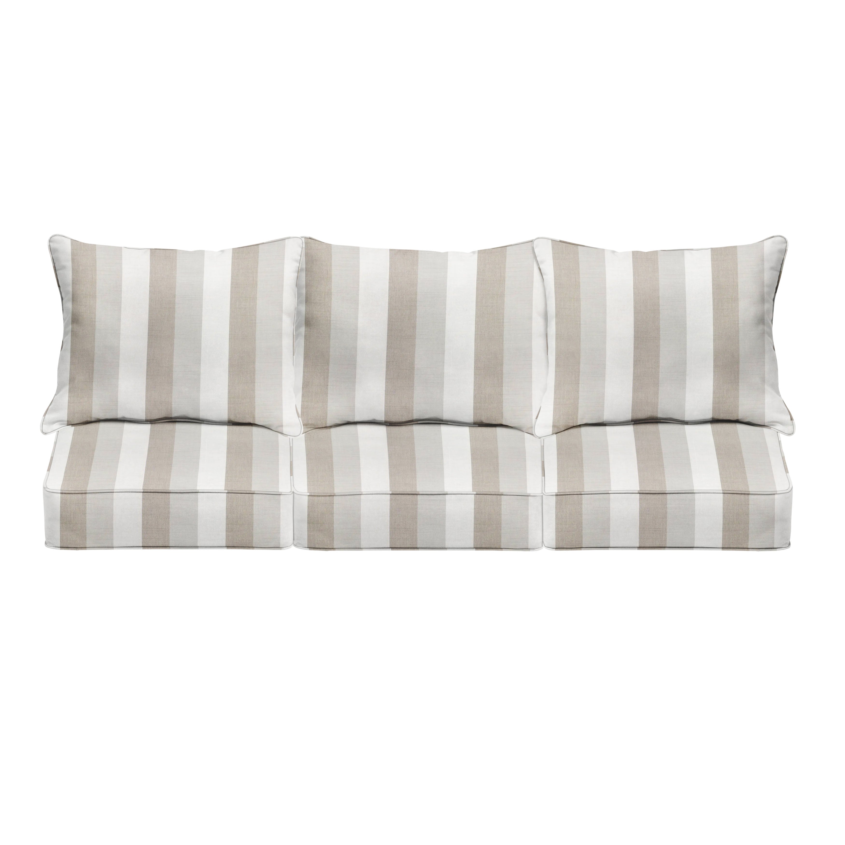 Sunbrella Square Outdoor Deep Seating Sofa Pillow and Cushion Set