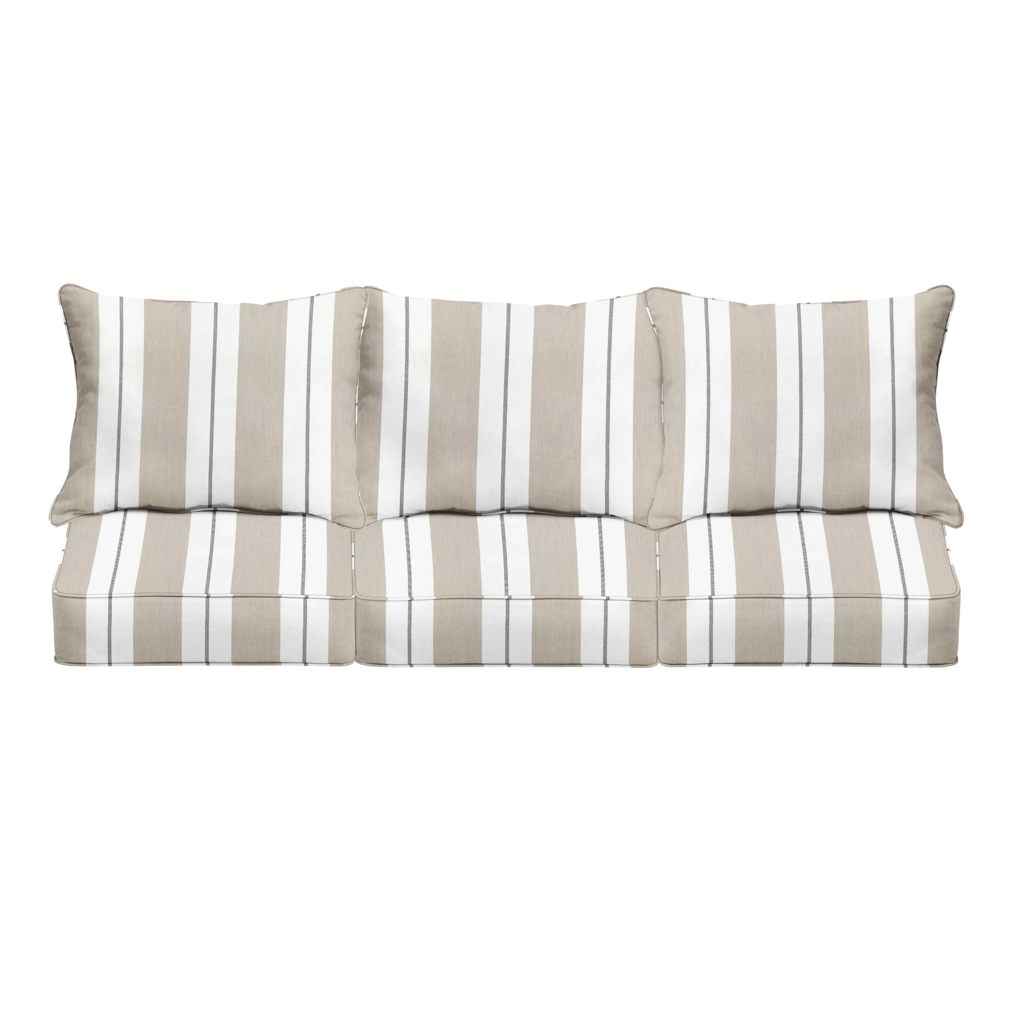 Sunbrella Square Outdoor Deep Seating Sofa Pillow and Cushion Set