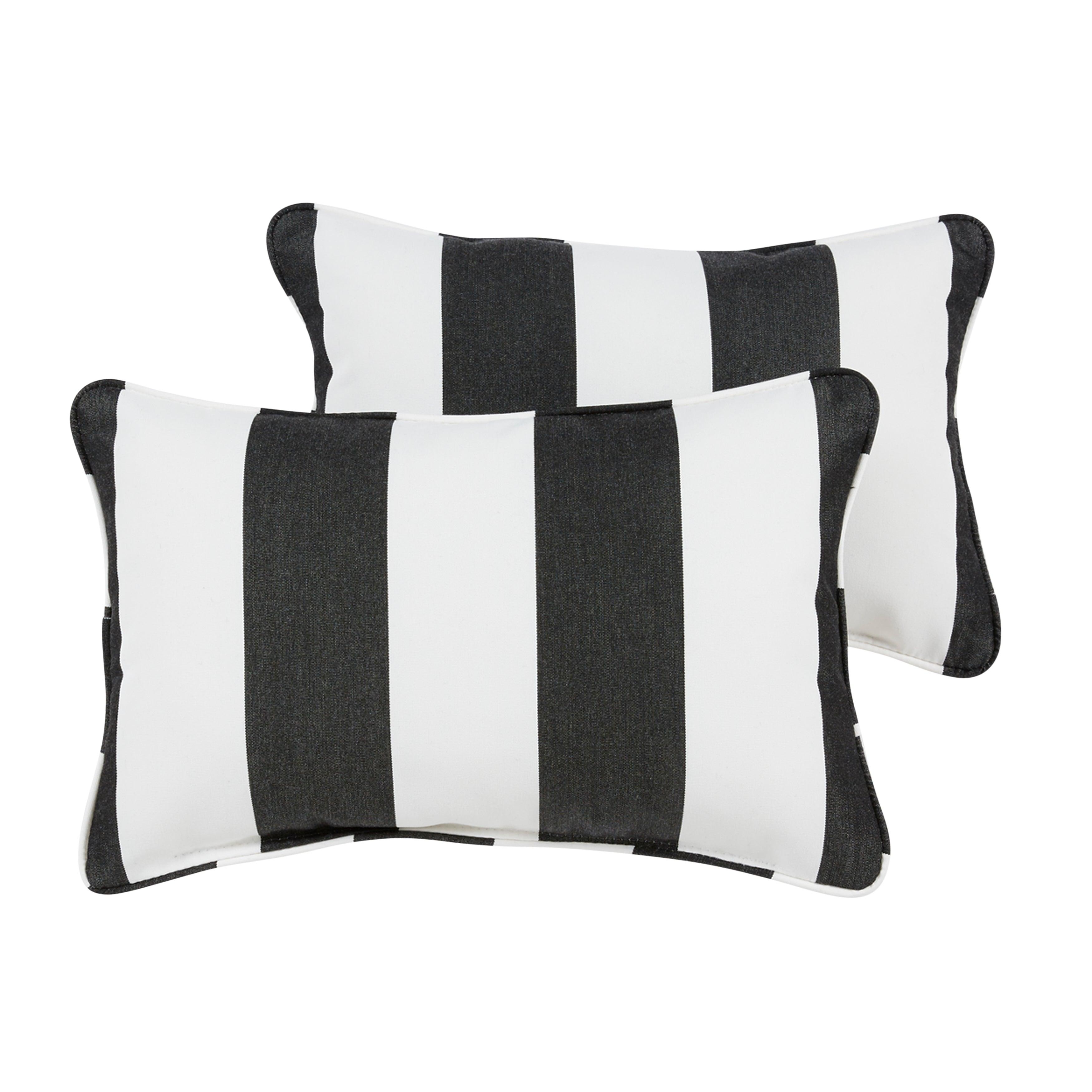 Sunbrella Cabana Lumbar Corded Pillow (Set of 2) - Sorra Home