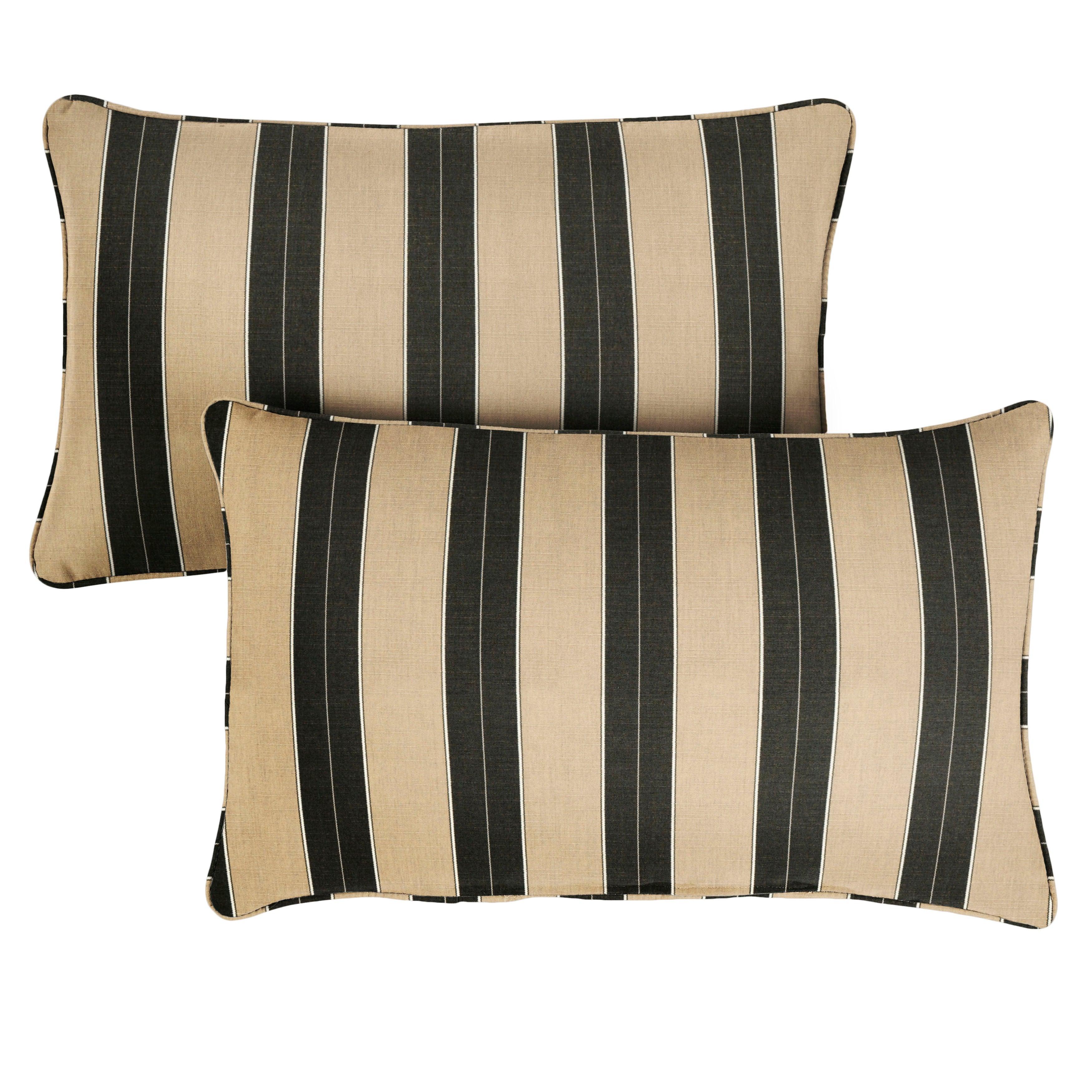Sunbrella Berenson Lumbar Corded Pillow (Set of 2) - Sorra Home