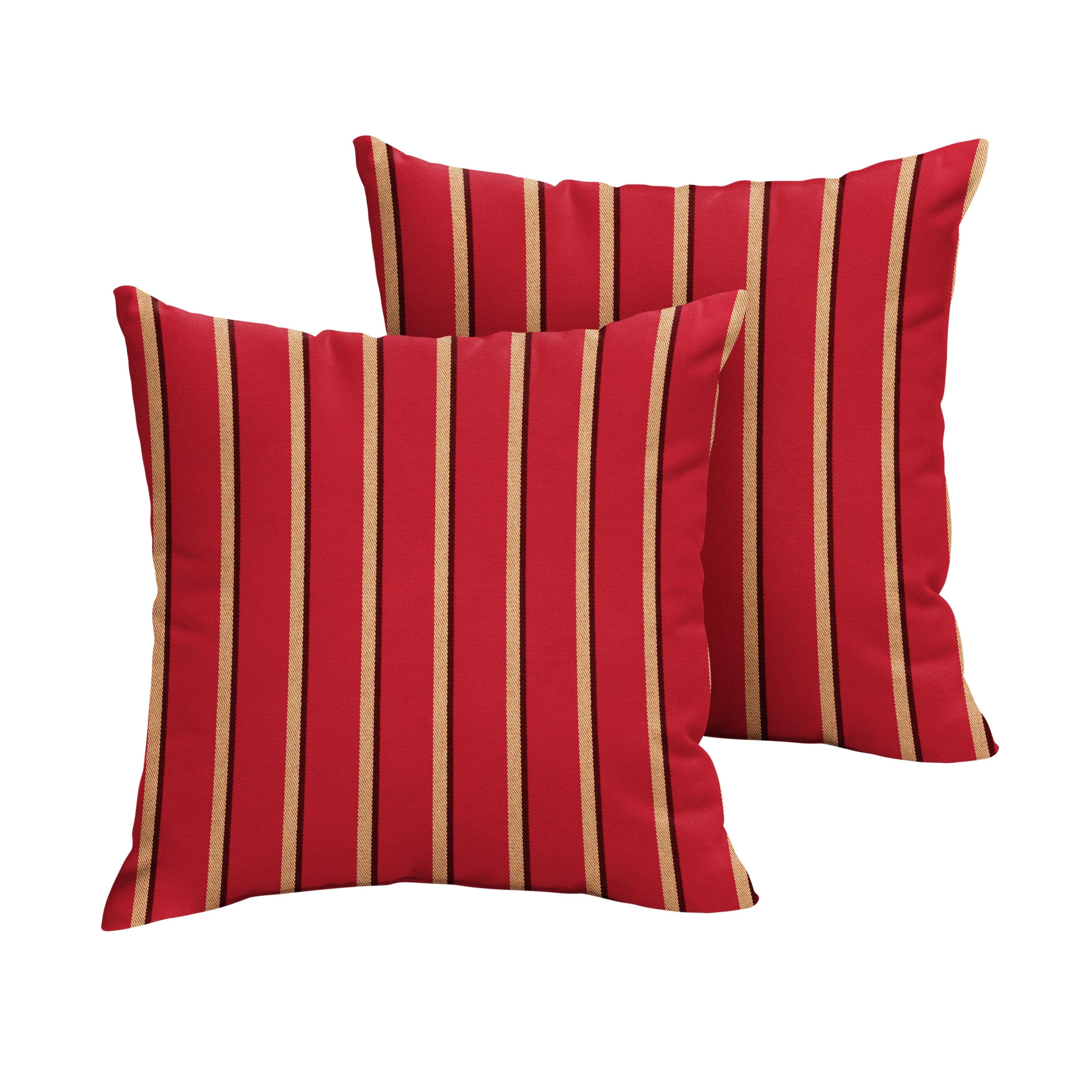 Sunbrella Hardwood Crimson Square Pillow (Set of 2) - Sorra Home