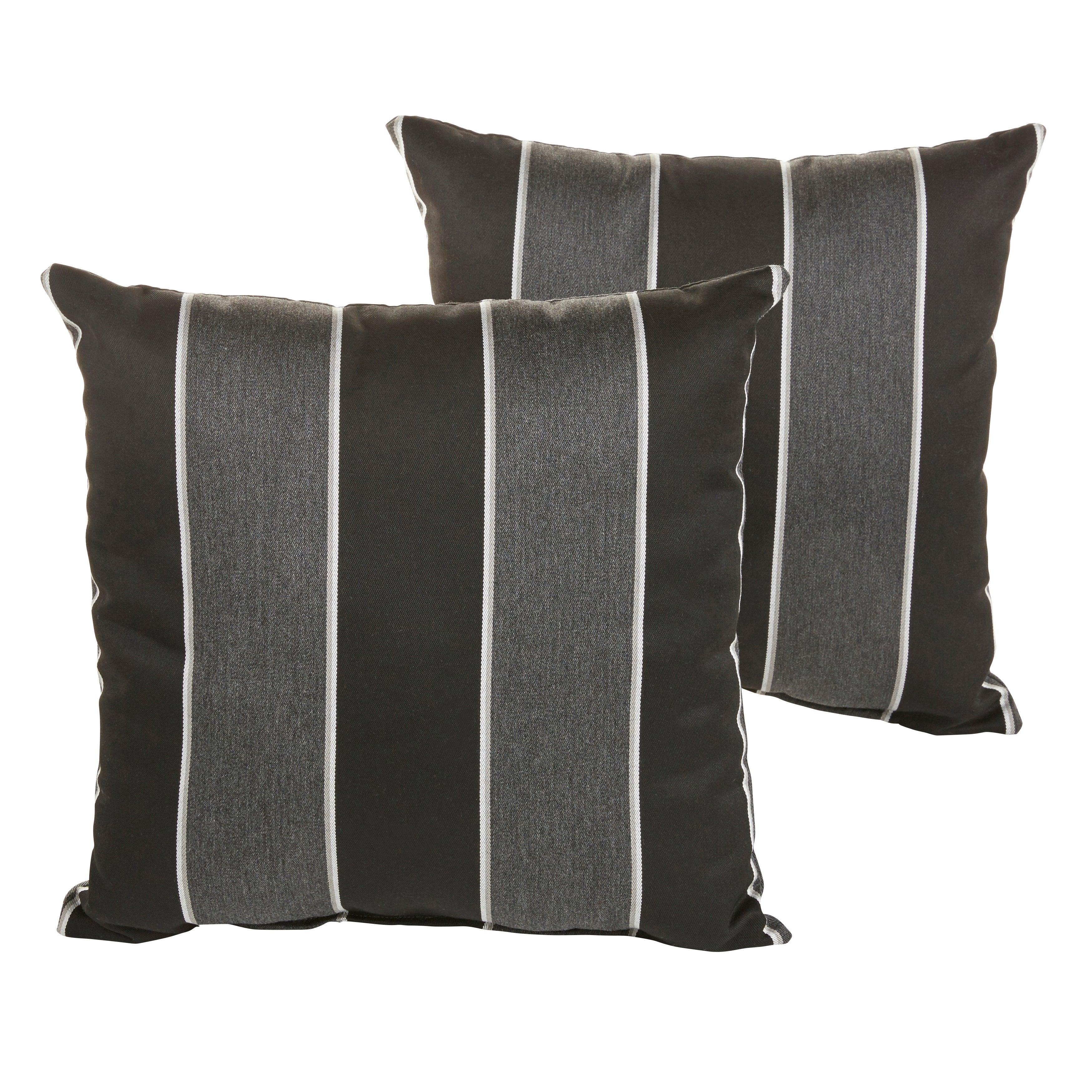 Sunbrella Peyton Granite Square Pillow (Set of 2) - Sorra Home