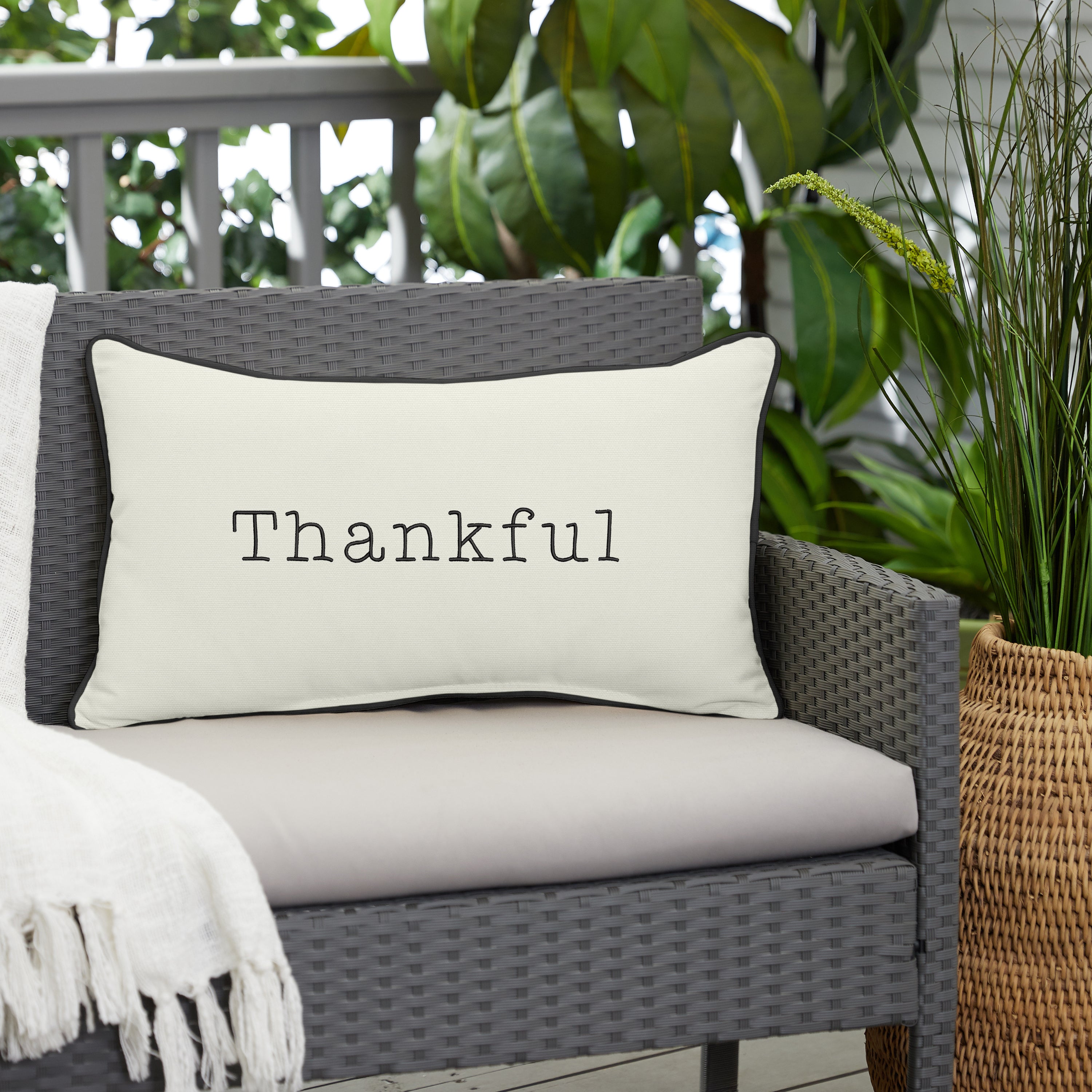 Sunbrella Fall & Halloween Embroidered Outdoor Pillow