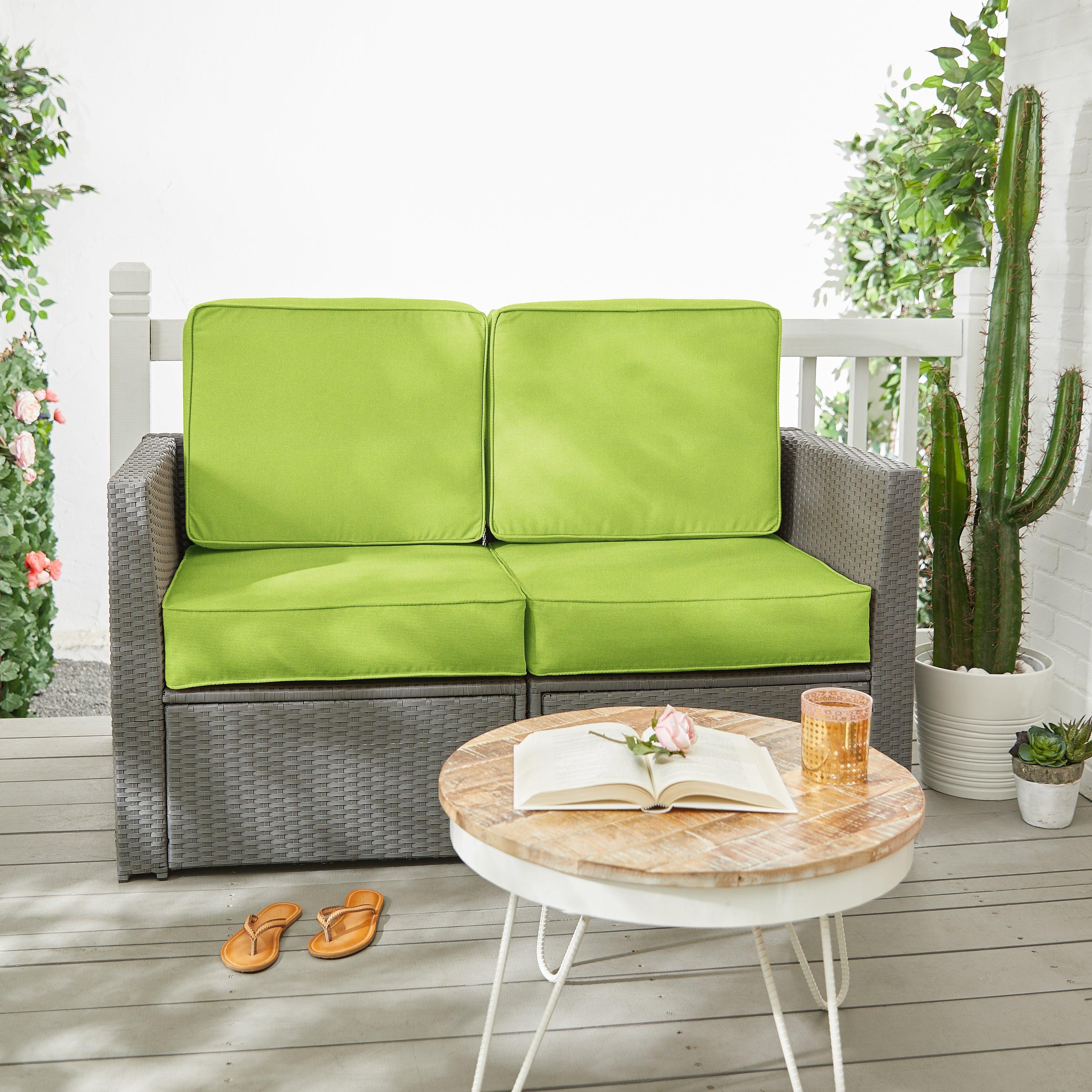 Sunbrella Canvas Deep Seating Loveseat Cushion Set - Sorra Home