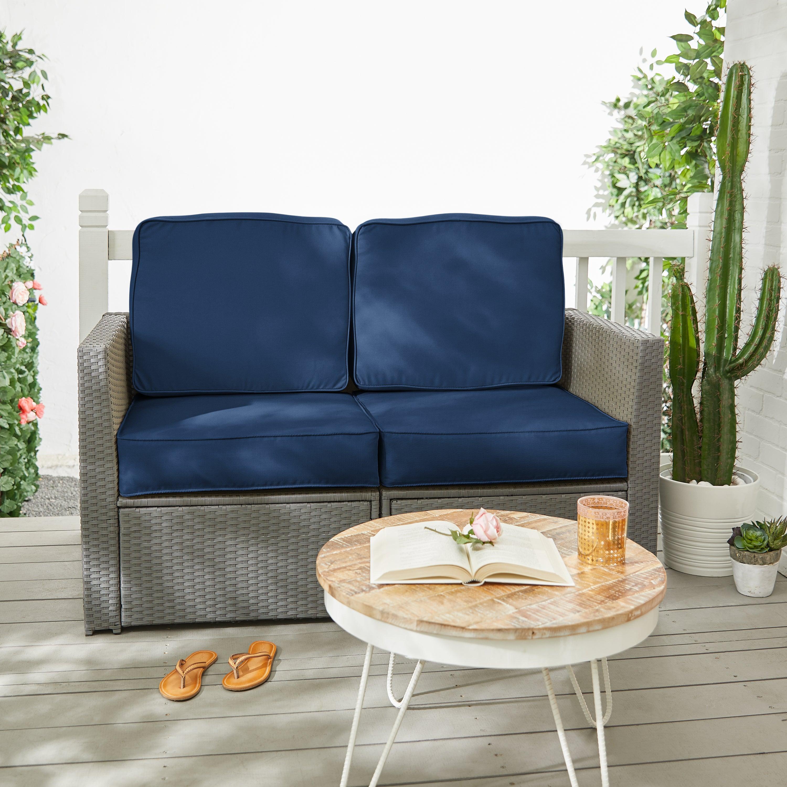 Sunbrella Canvas Deep Seating Loveseat Cushion Set - Sorra Home