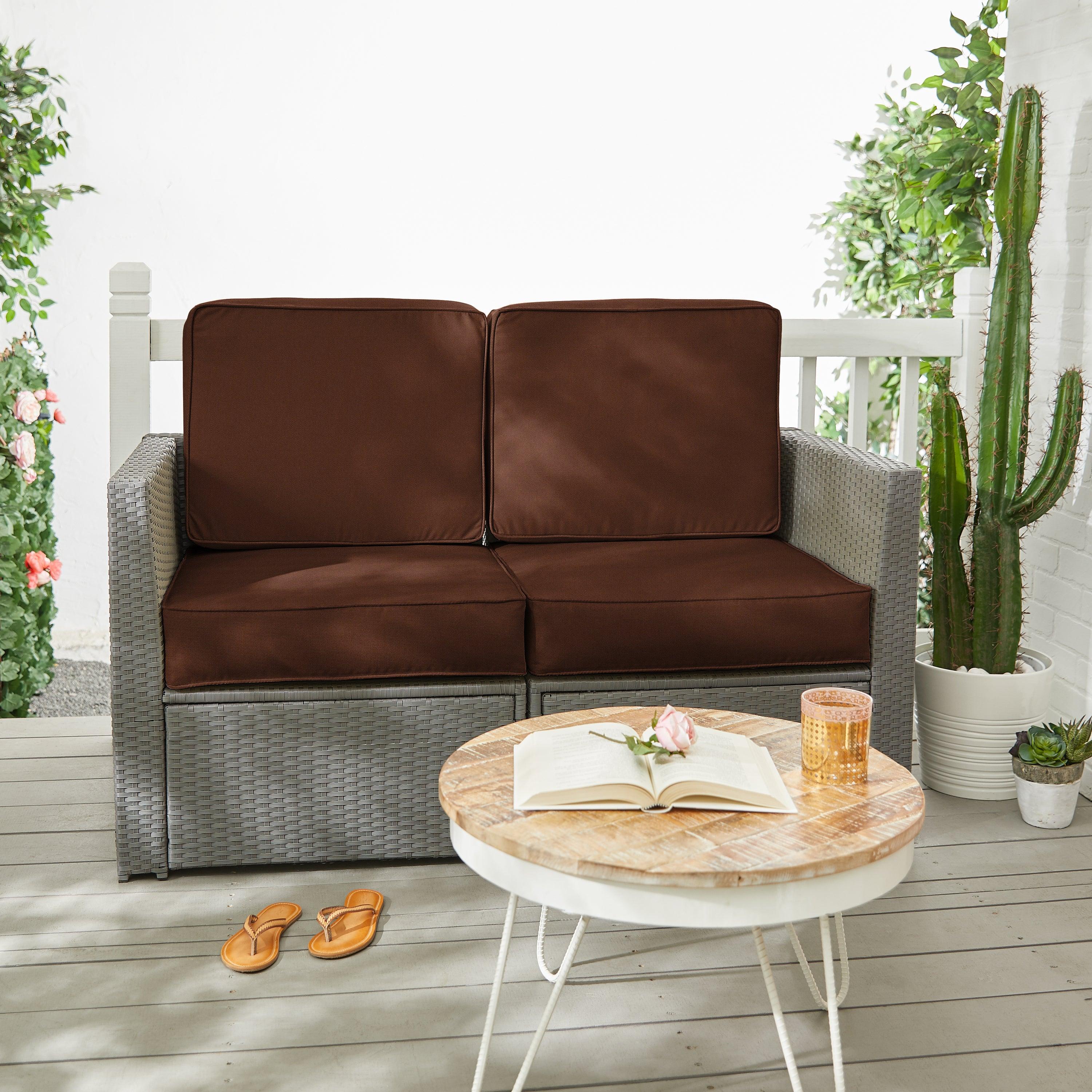 Sunbrella Canvas Deep Seating Loveseat Cushion Set - Sorra Home