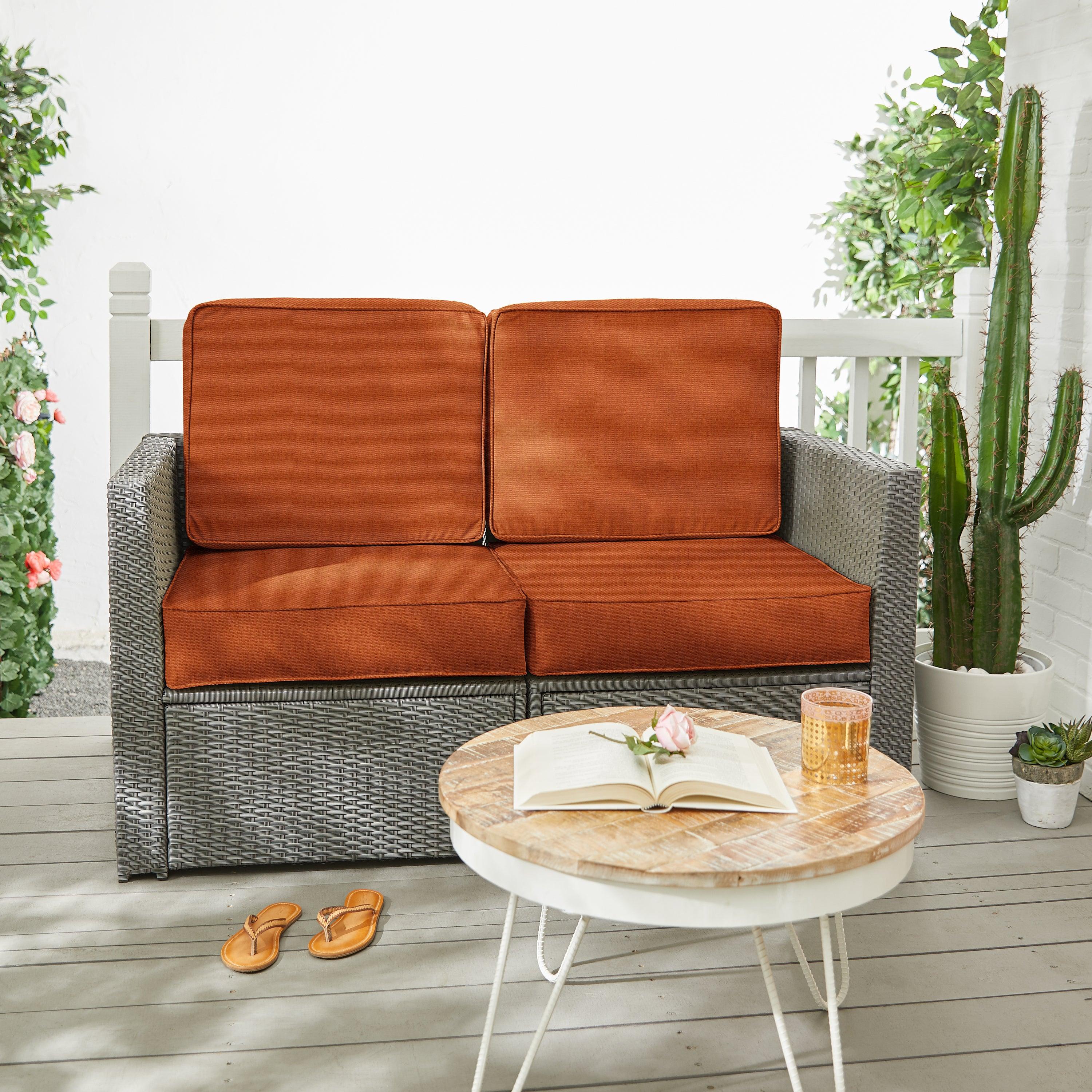 Sunbrella Canvas Deep Seating Loveseat Cushion Set - Sorra Home