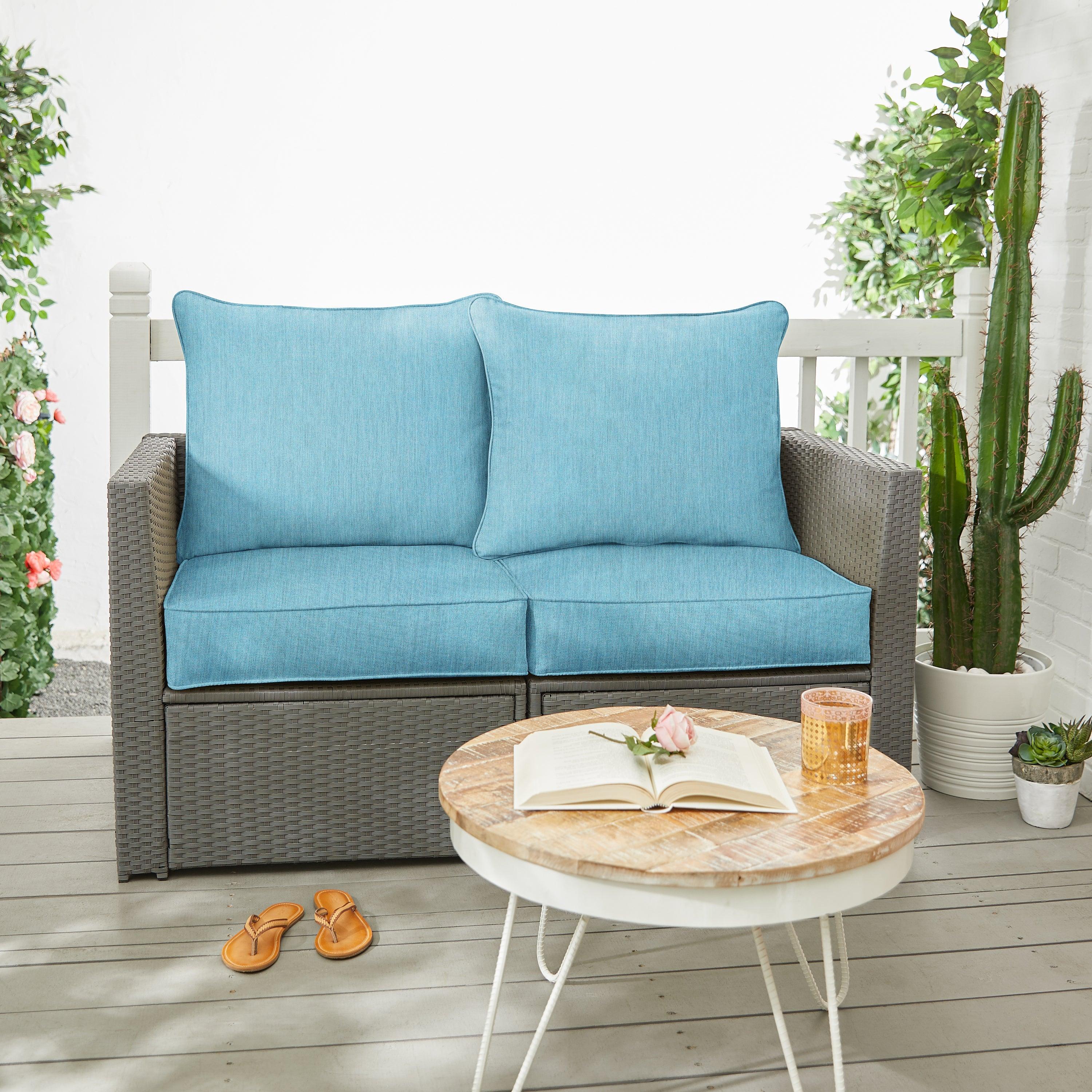 Sunbrella Deep Seating Loveseat Pillow & Cushion Set - Sorra Home
