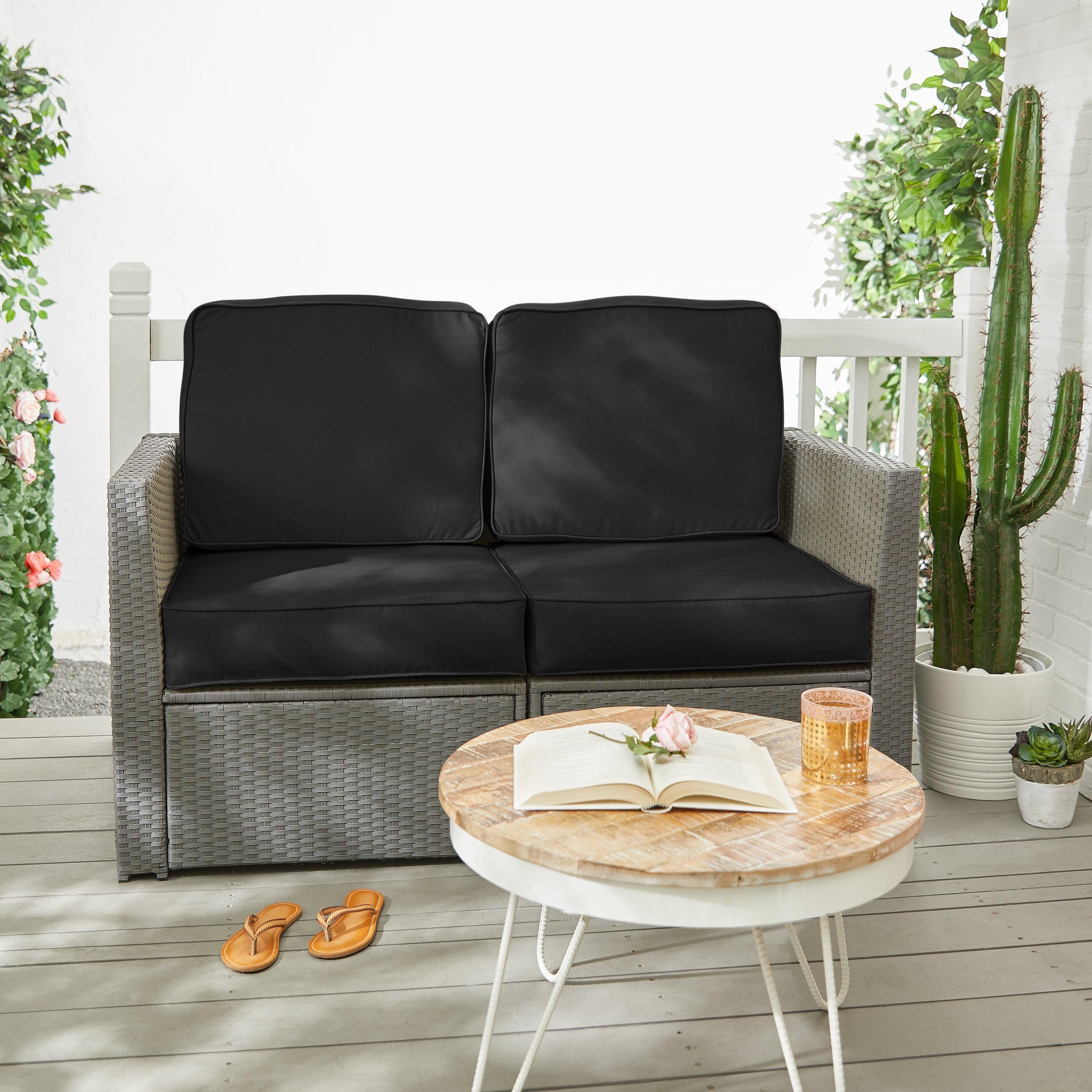 Sunbrella Canvas Deep Seating Loveseat Cushion Set - Sorra Home