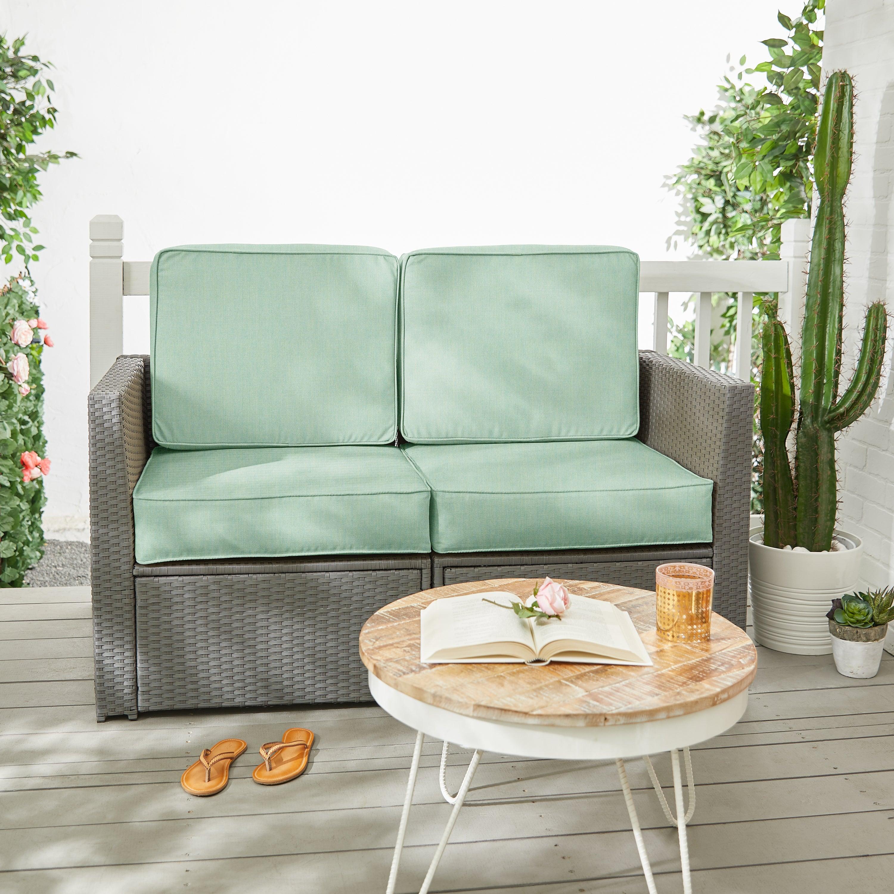 Sunbrella Canvas Deep Seating Loveseat Cushion Set - Sorra Home