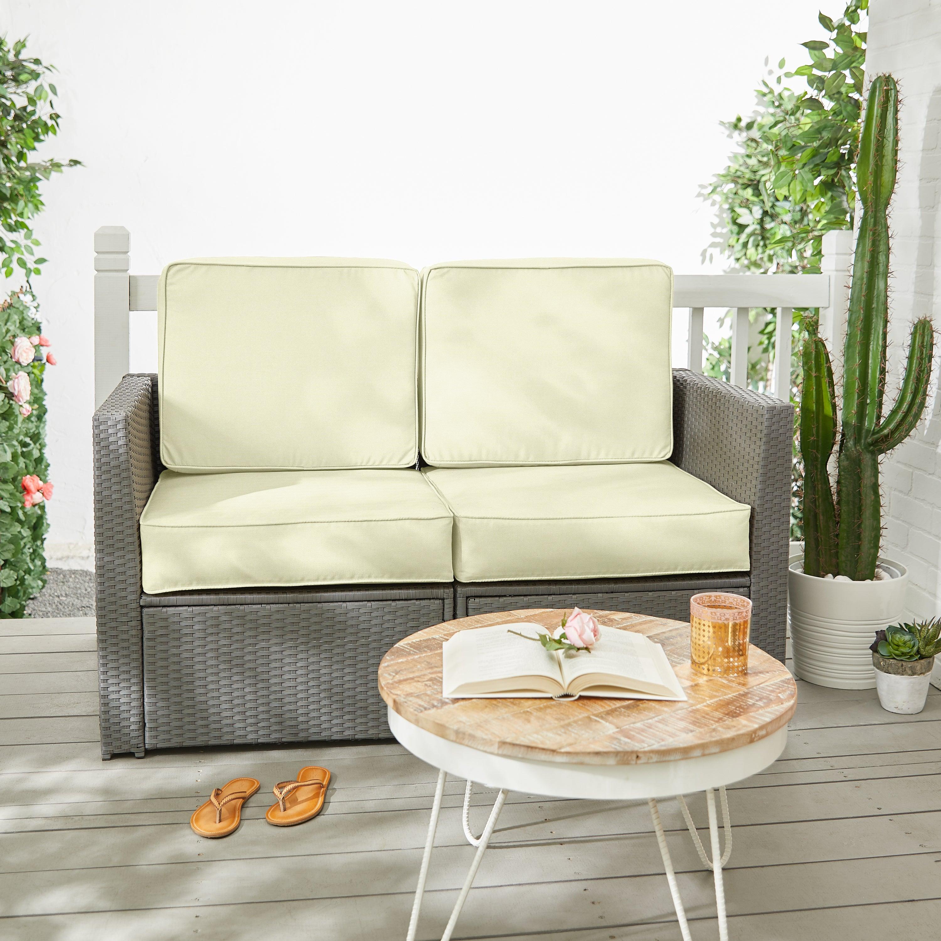 Sunbrella Canvas Deep Seating Loveseat Cushion Set - Sorra Home