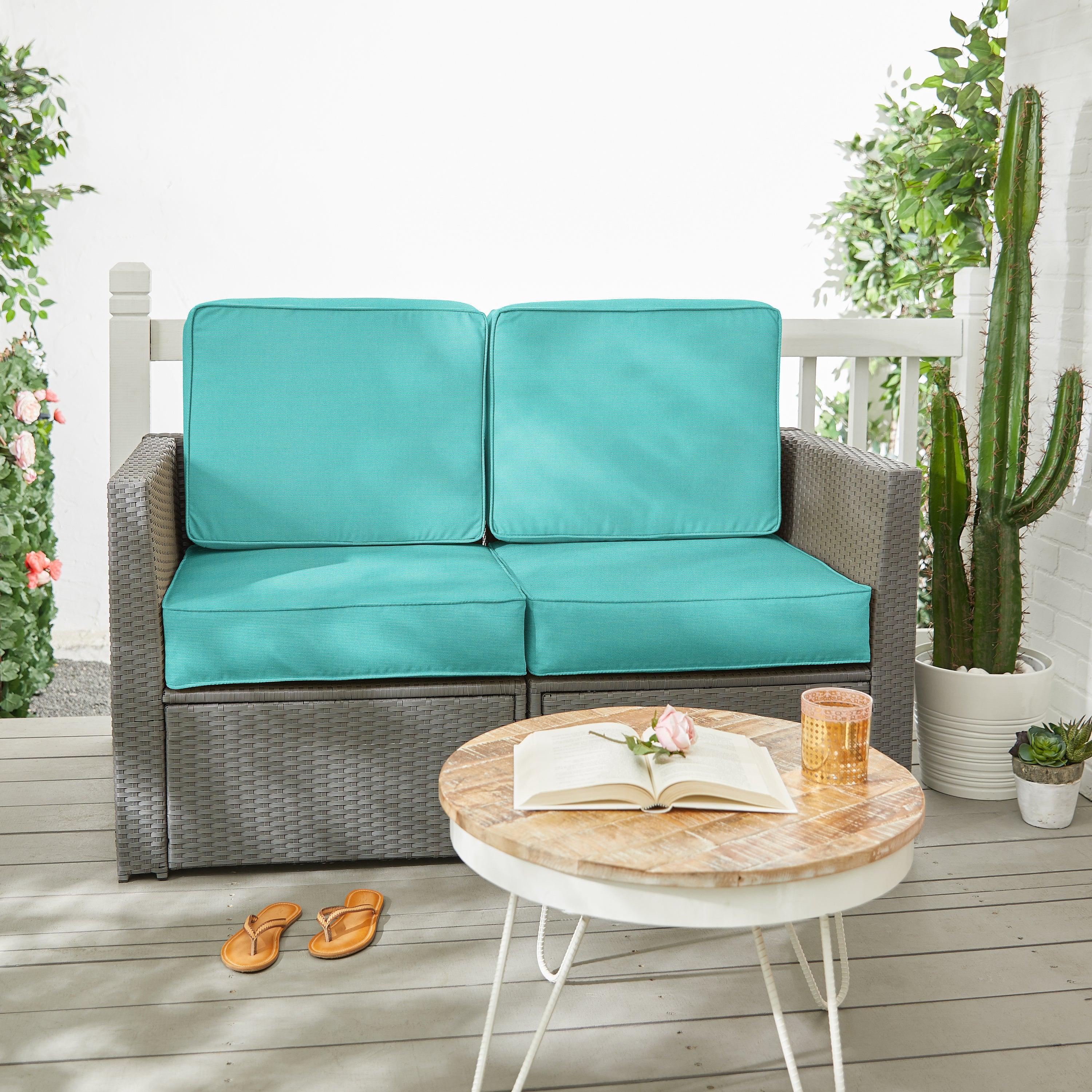 Sunbrella Canvas Deep Seating Loveseat Cushion Set - Sorra Home
