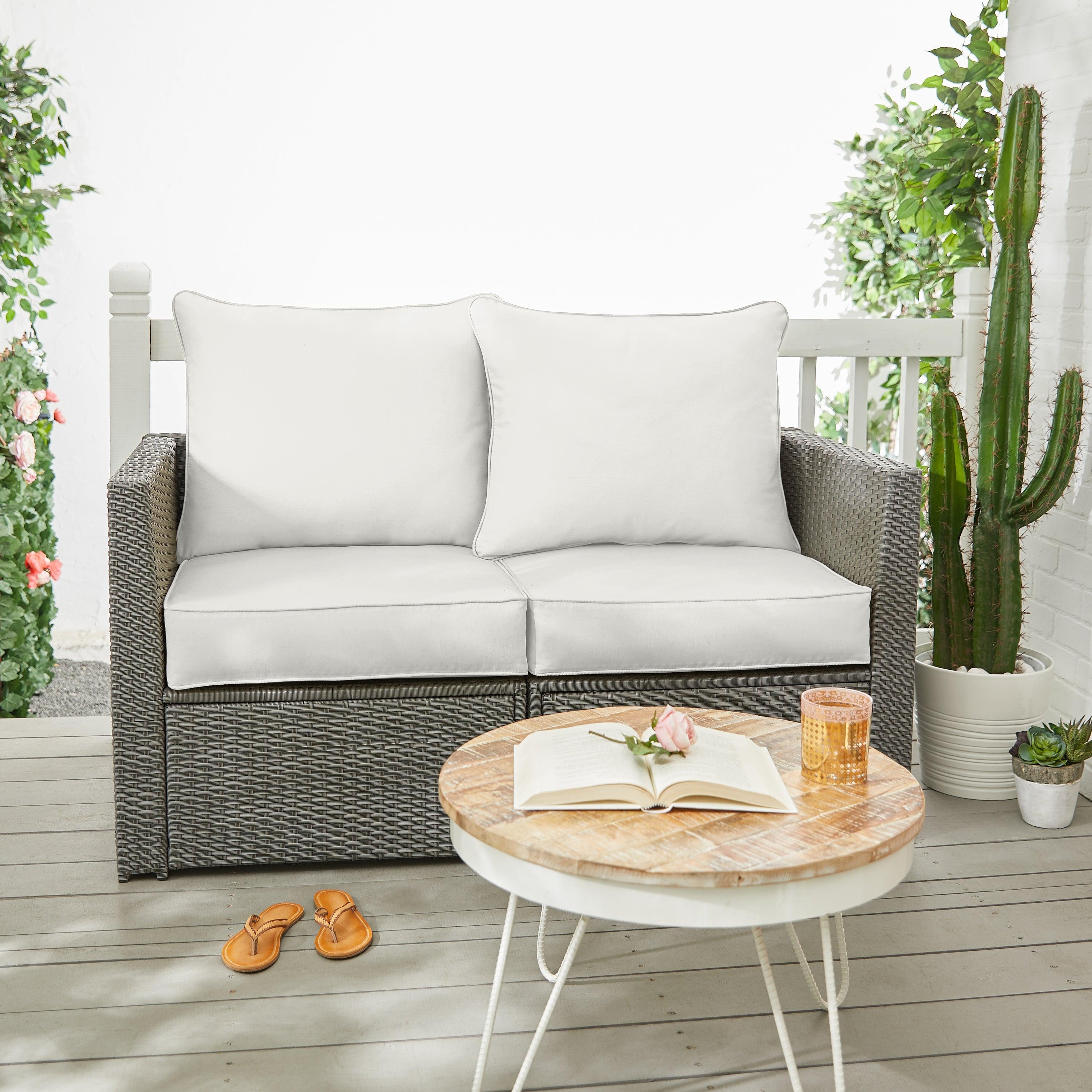 Sunbrella Canvas Deep Seating Loveseat Pillow & Cushion Set - Sorra Home