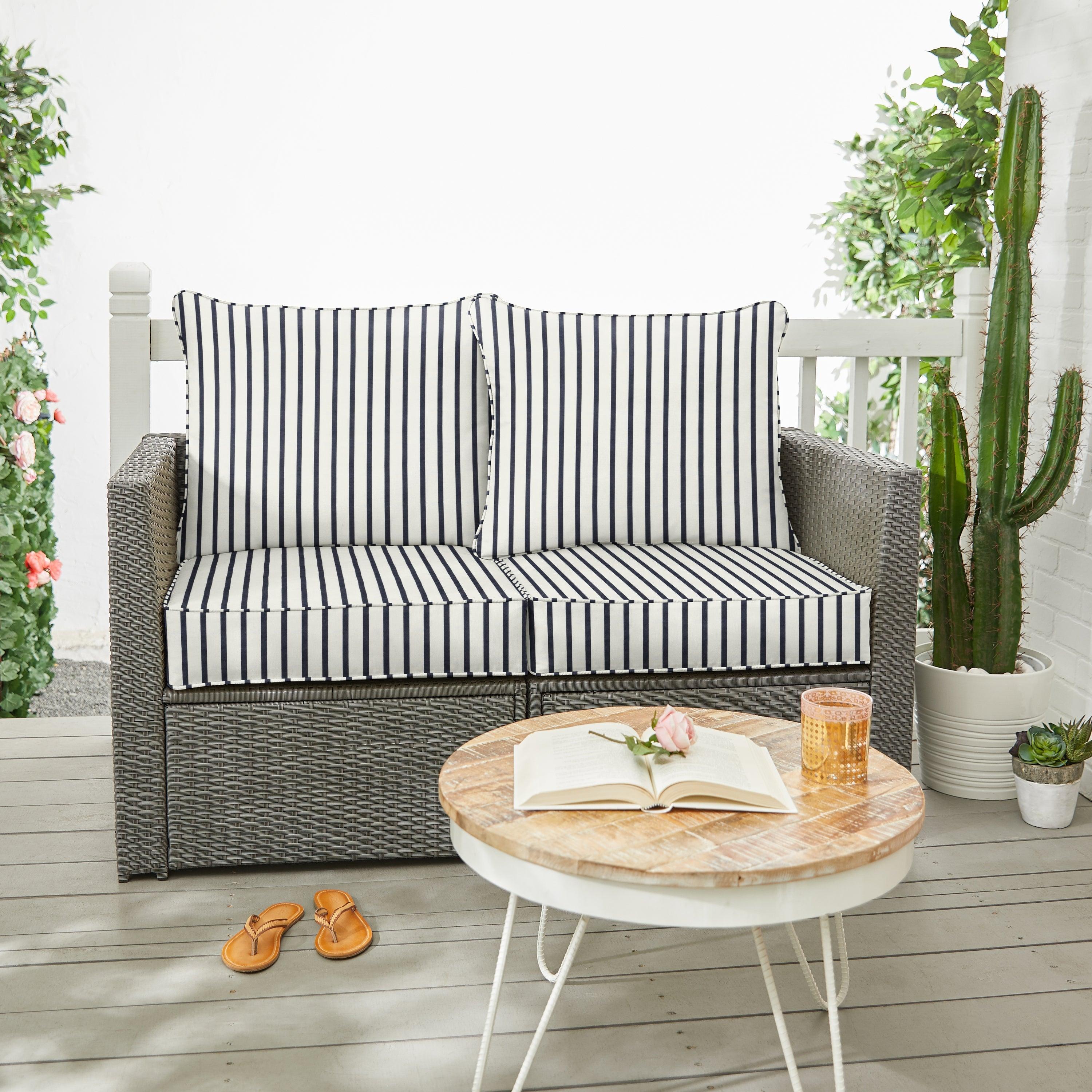 Sunbrella Lido Deep Seating Loveseat Pillow & Cushion Set - Sorra Home