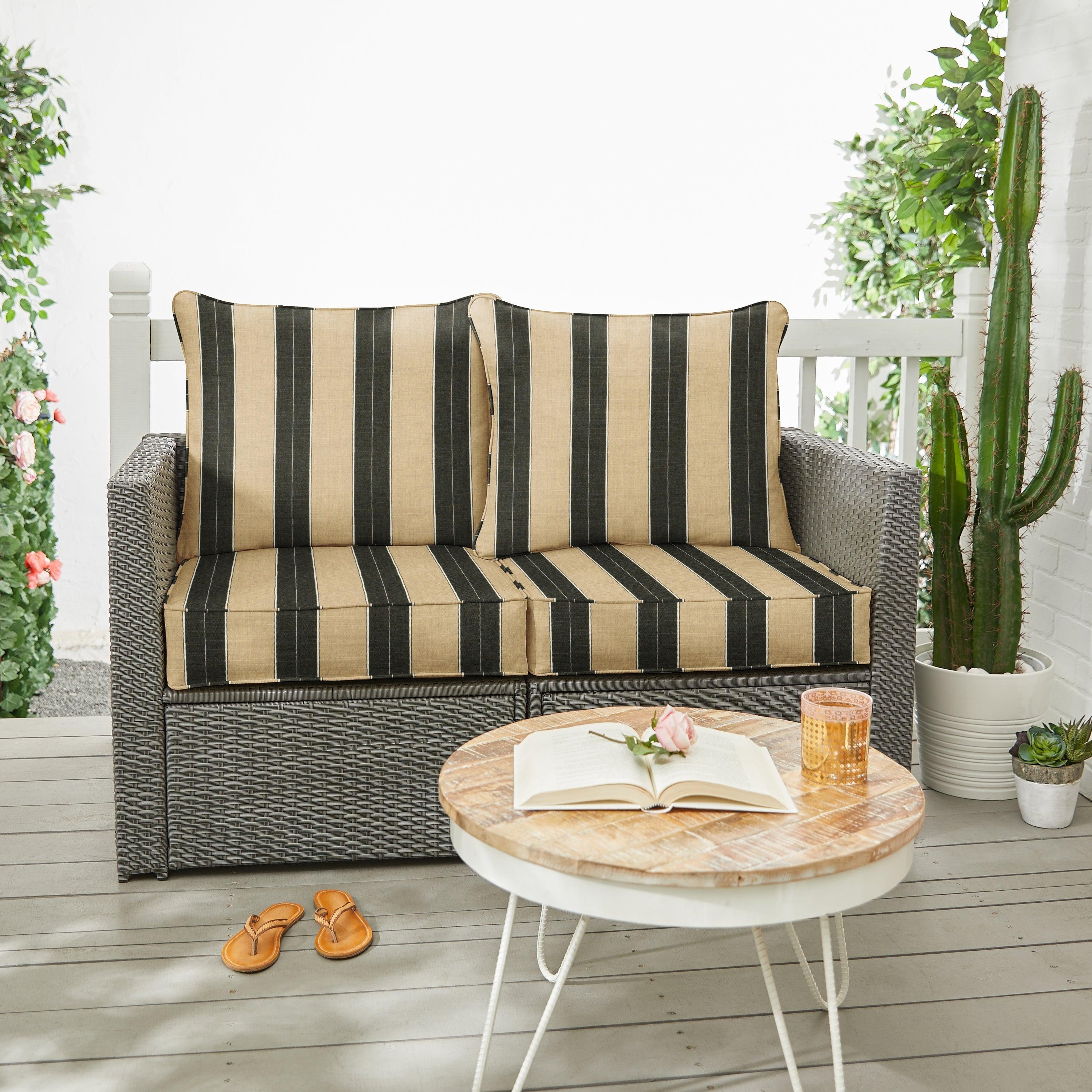 Sunbrella Berenson Deep Seating Loveseat Pillow & Cushion Set - Sorra Home