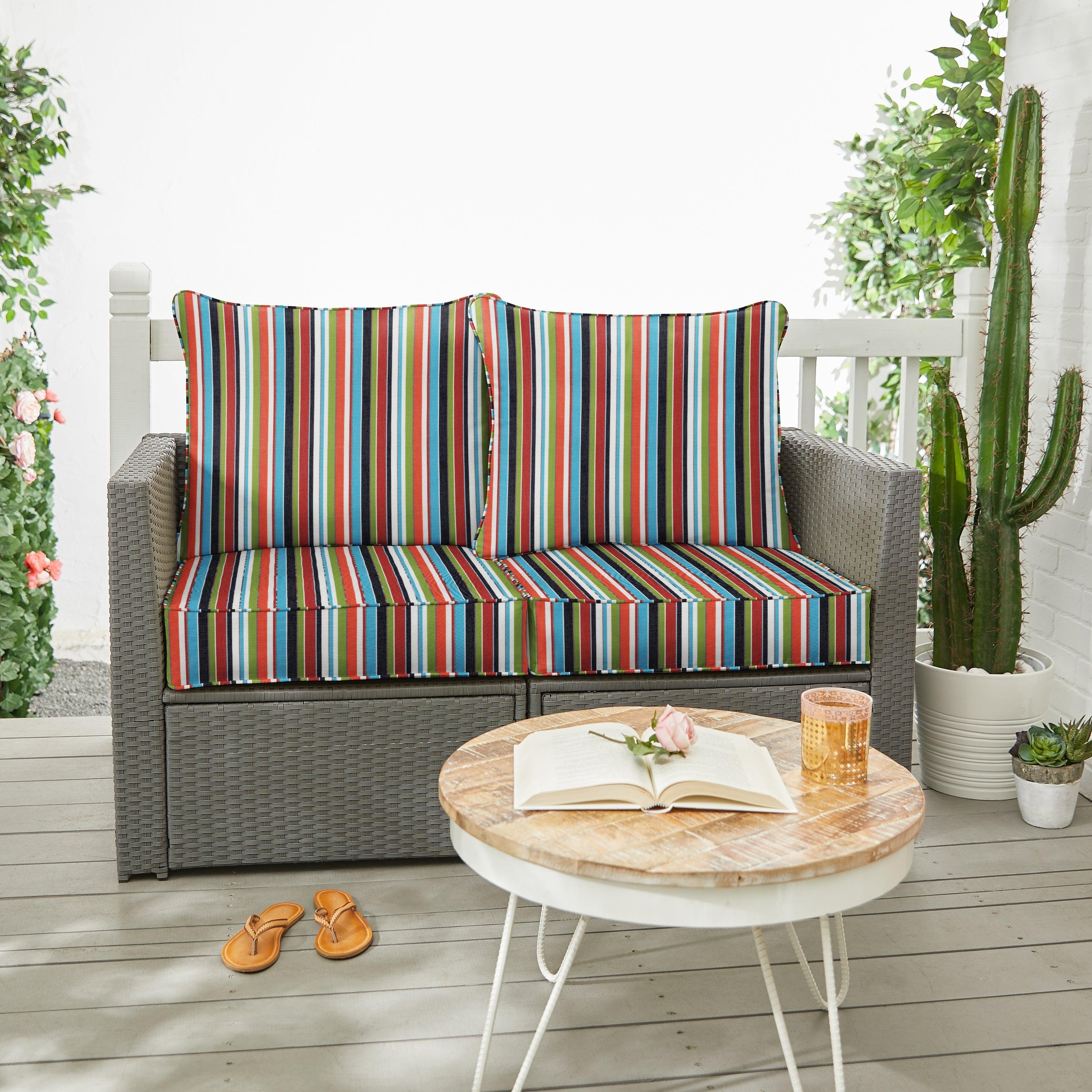 Sunbrella Carousel Deep Seating Loveseat Pillow & Cushion Set - Sorra Home
