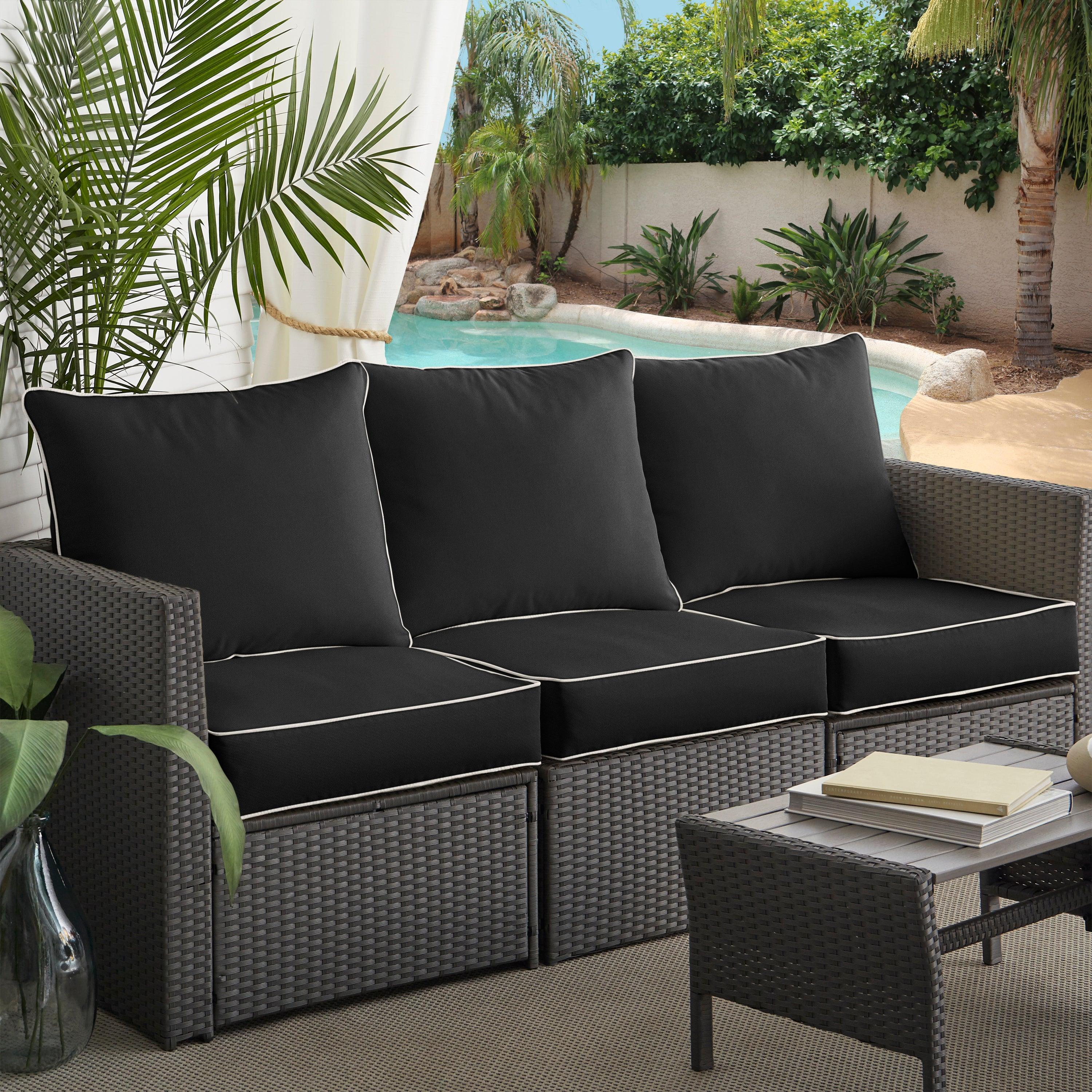 Sunbrella Canvas Deep Seating Sofa Pillow & Cushion Set - Sorra Home