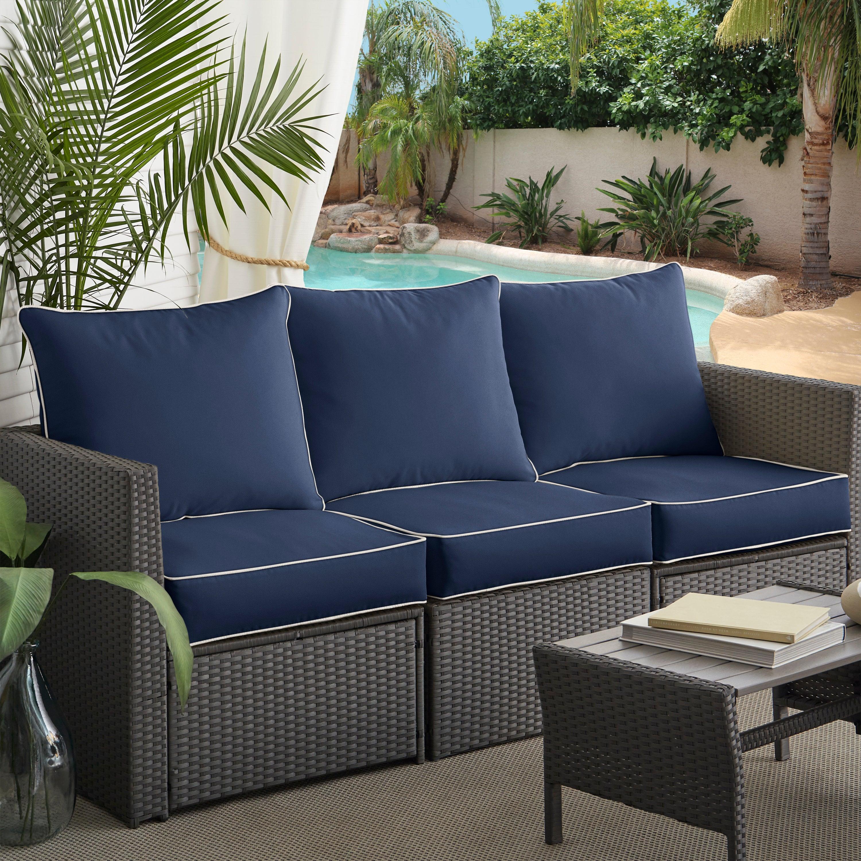 Sunbrella Canvas Deep Seating Sofa Pillow & Cushion Set - Sorra Home