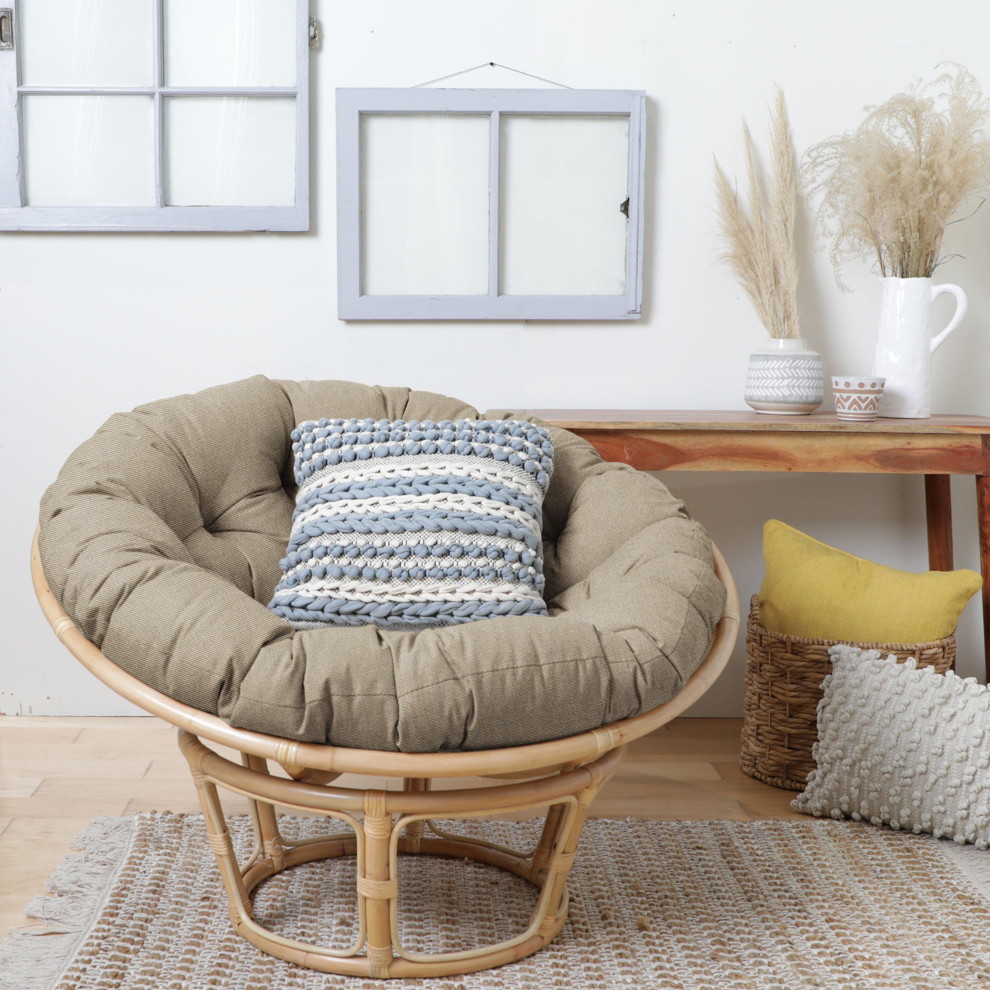 Sunbrella Canvas Indoor/Outdoor Papasan Cushion - Sorra Home
