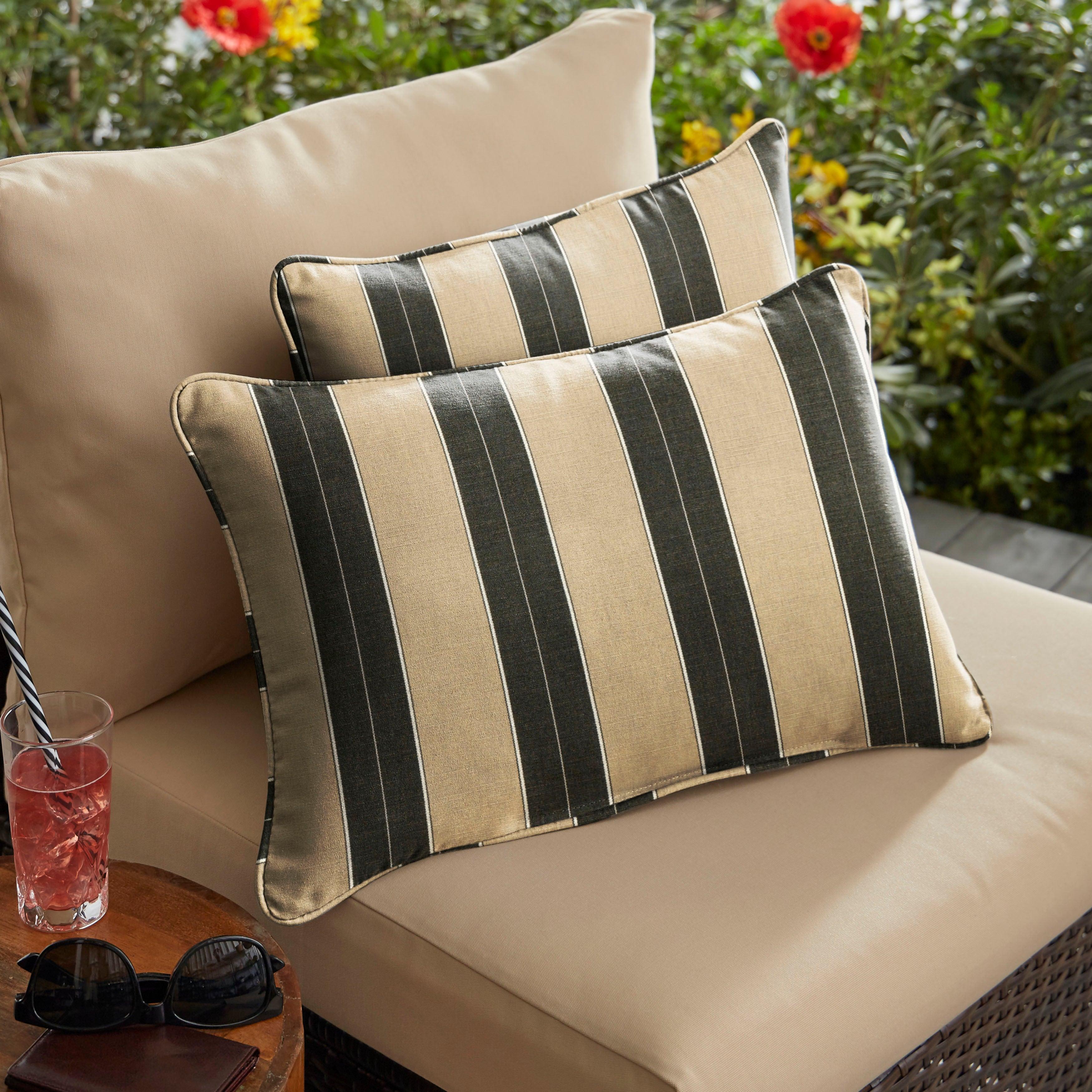 Sunbrella Berenson Lumbar Corded Pillow (Set of 2) - Sorra Home