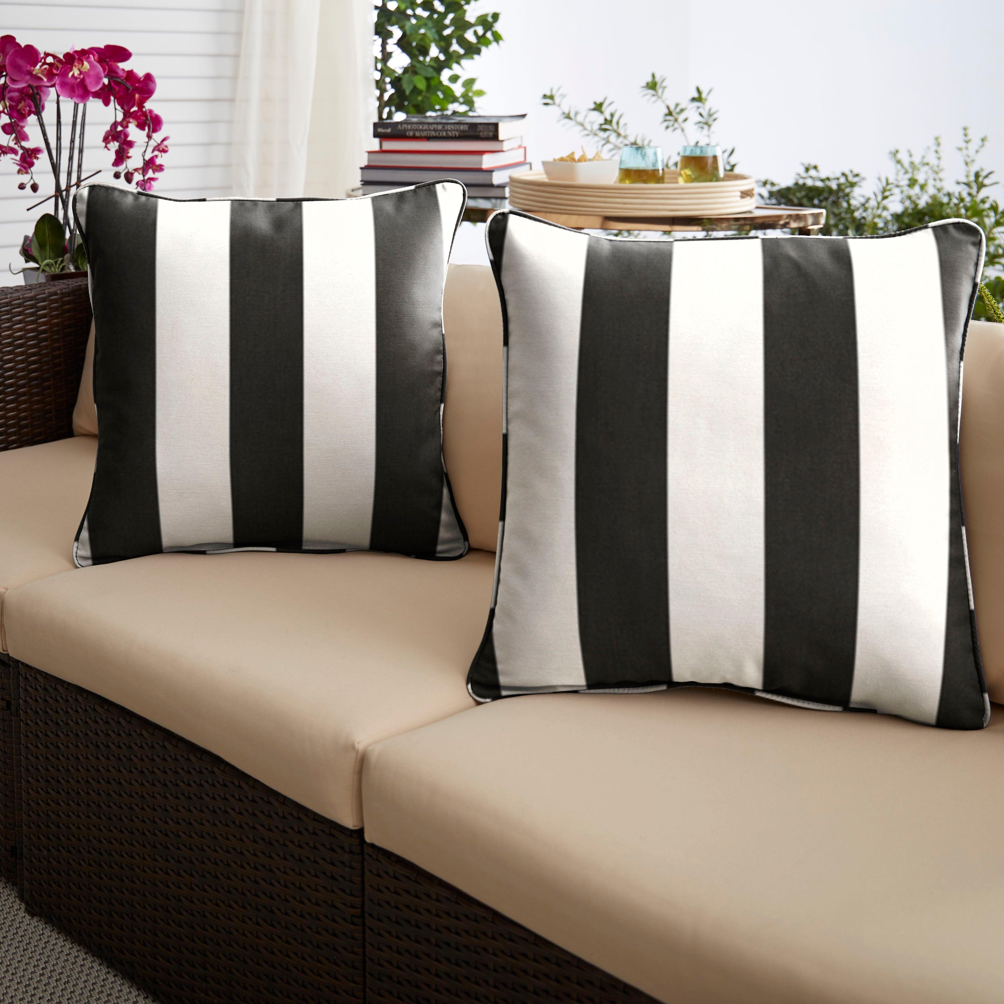 Sunbrella Cabana Square Corded Pillow (Set of 2) - Sorra Home