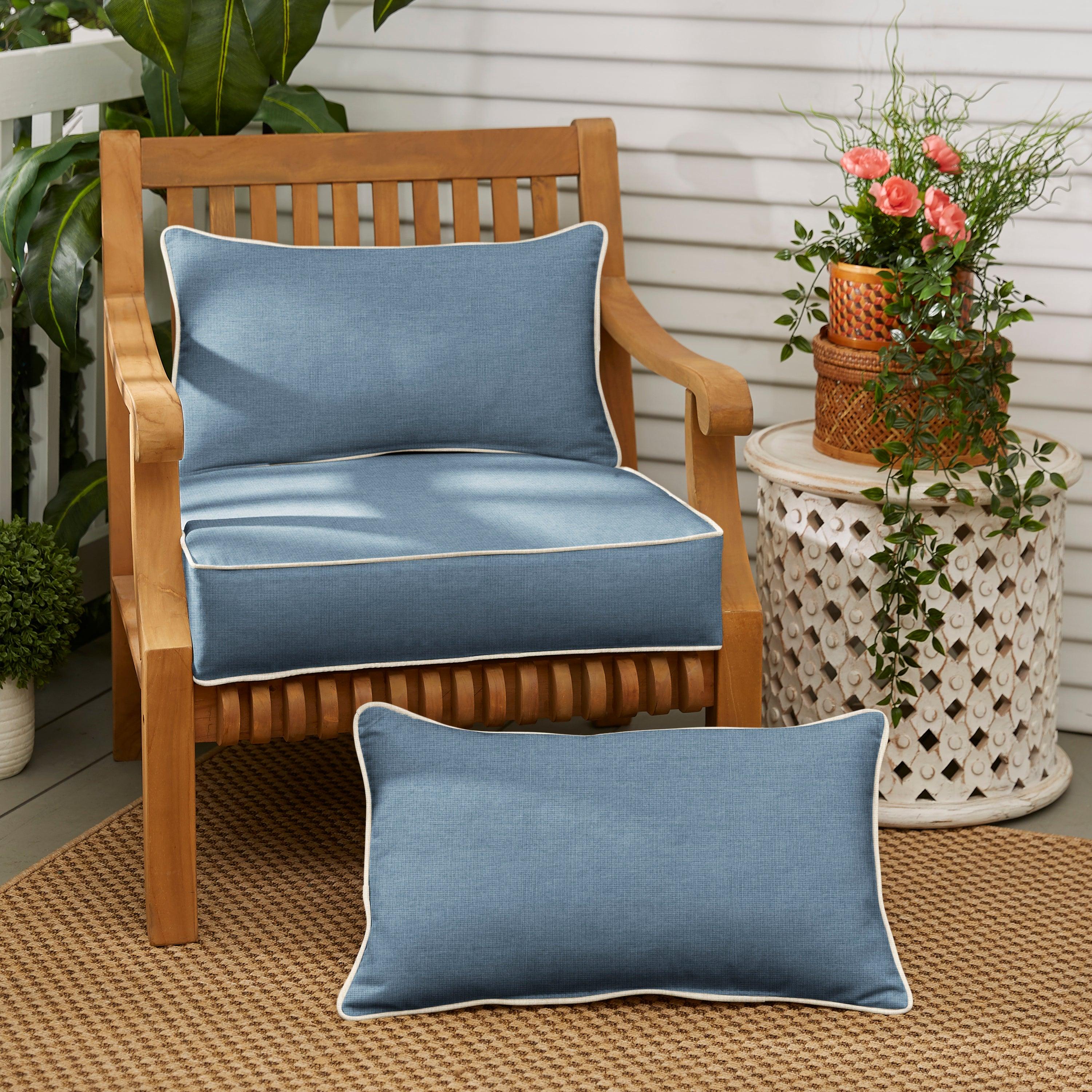 Sunbrella Lumbar Corded Pillow (Set of 2) - Sorra Home