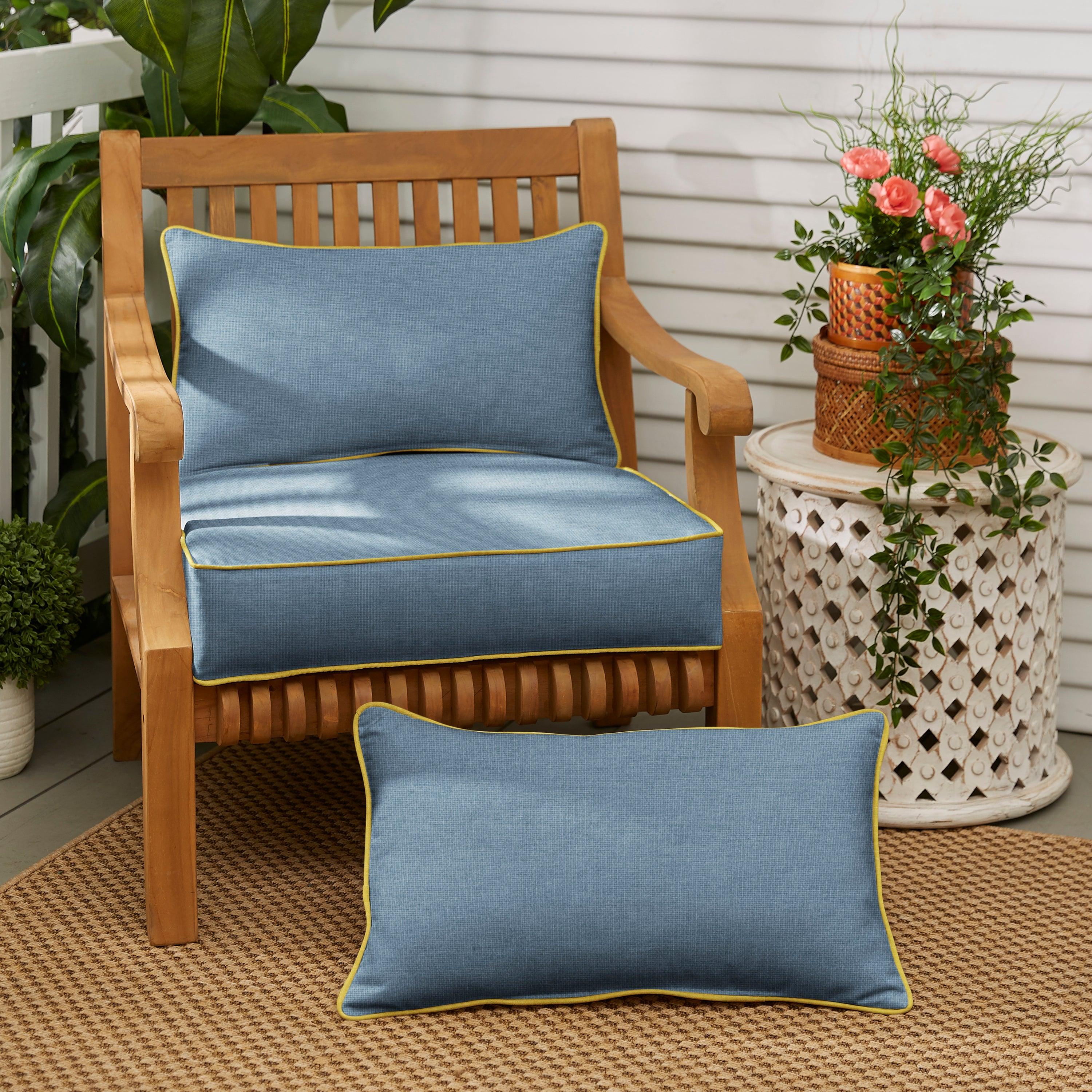 Sunbrella Lumbar Corded Pillow (Set of 2) - Sorra Home