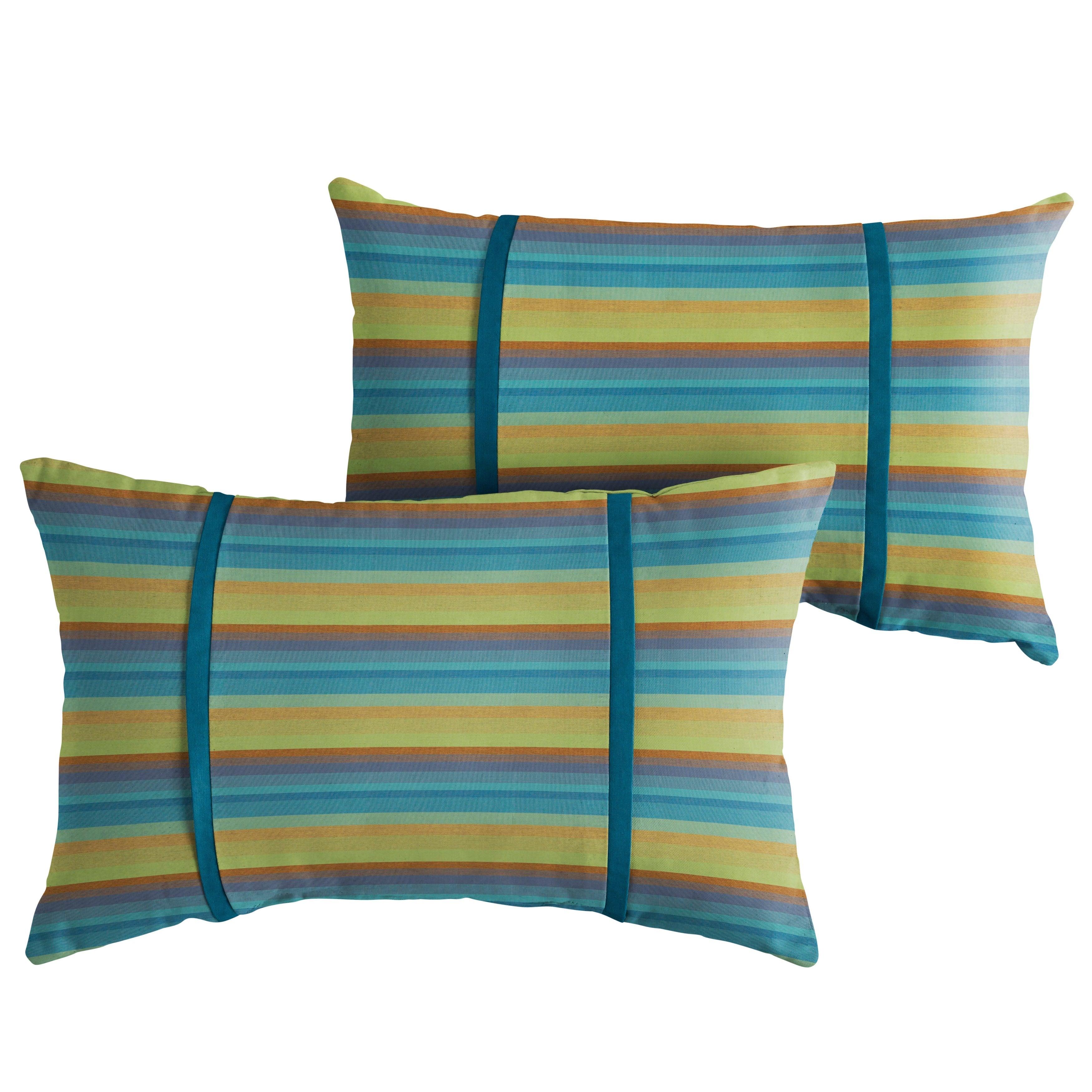 Sunbrella Astoria with Contrast Cording Pillow with Double Petite Flange (Set of 2) - Sorra Home