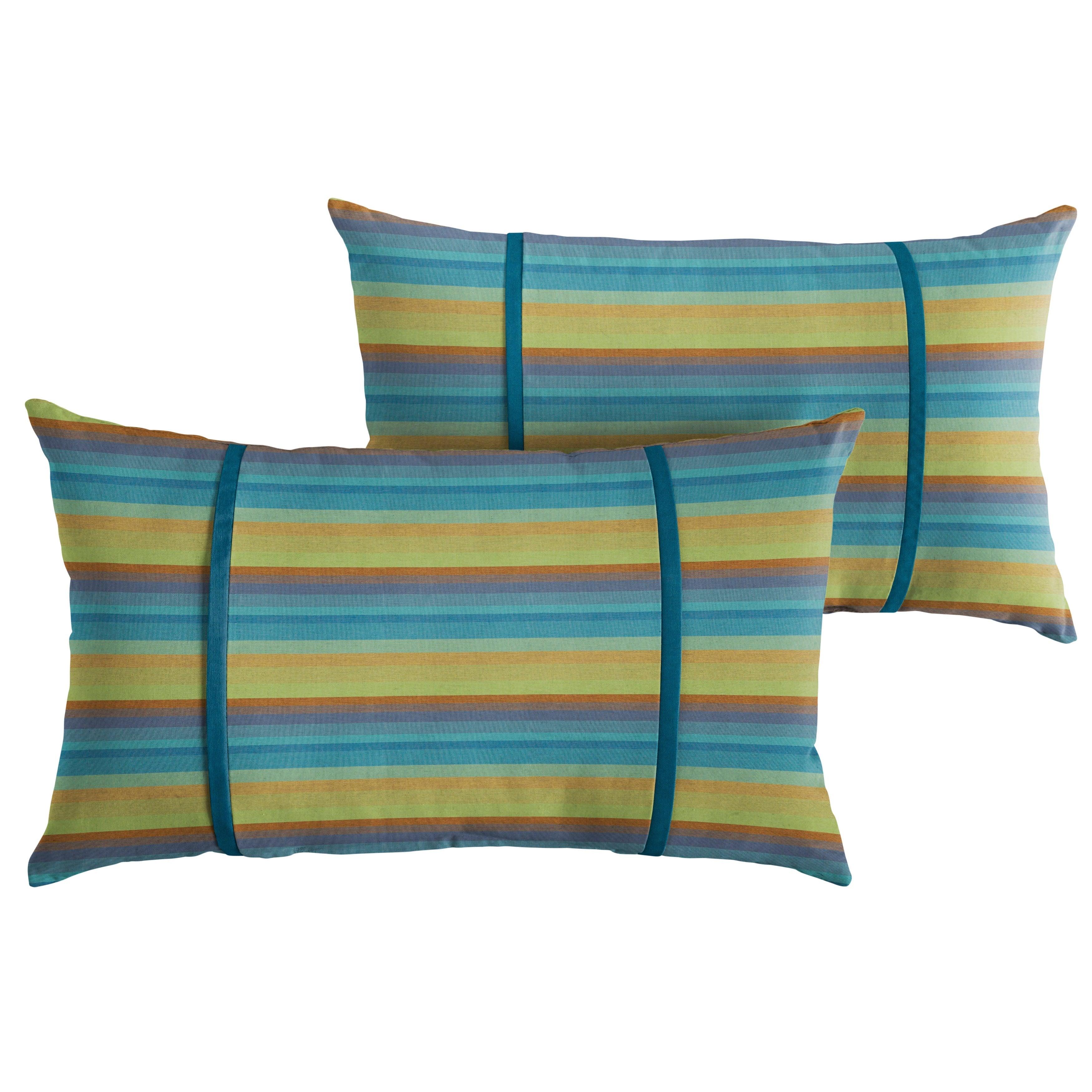 Sunbrella Astoria with Contrast Cording Pillow with Double Petite Flange (Set of 2) - Sorra Home