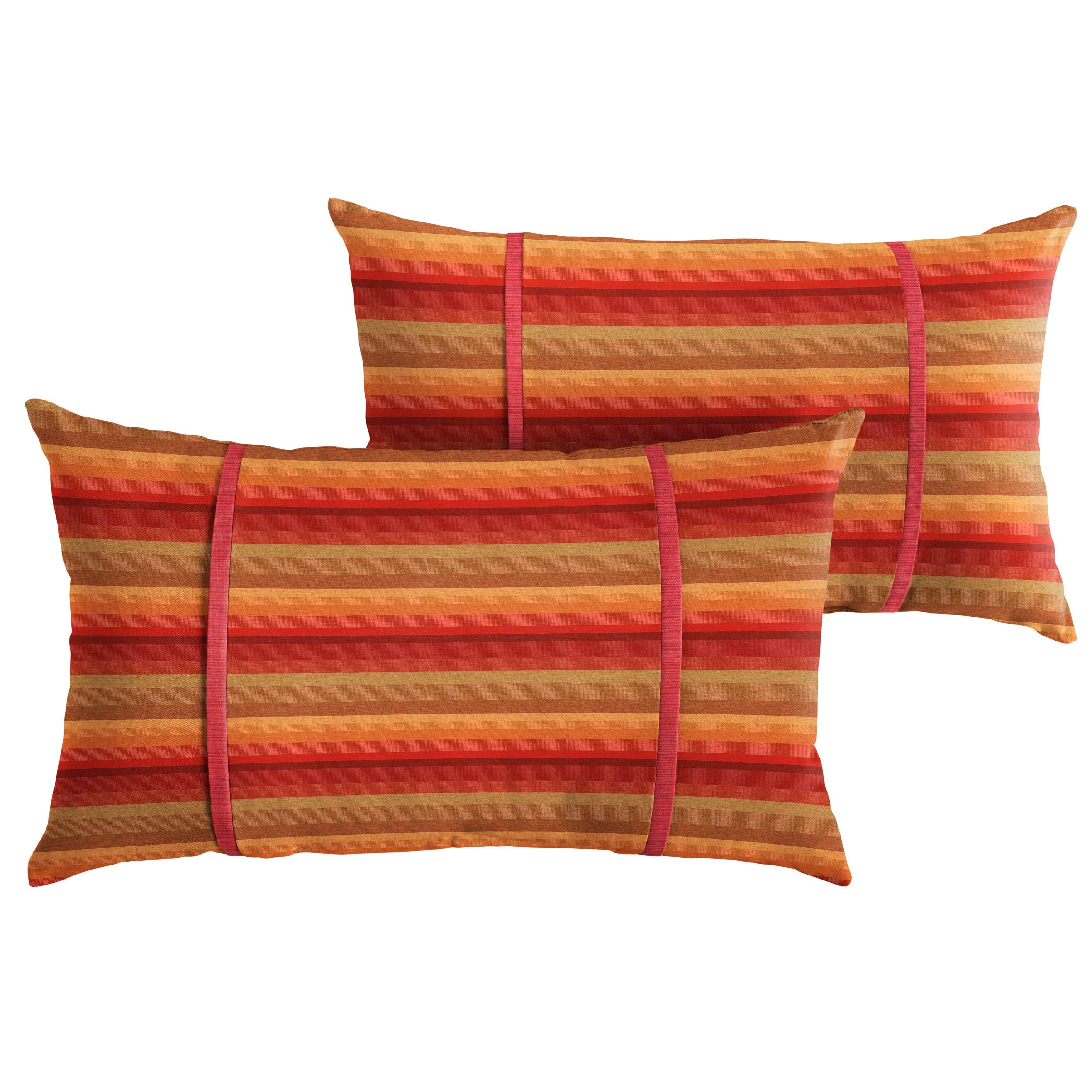 Sunbrella Astoria with Contrast Cording Pillow with Double Petite Flange (Set of 2) - Sorra Home