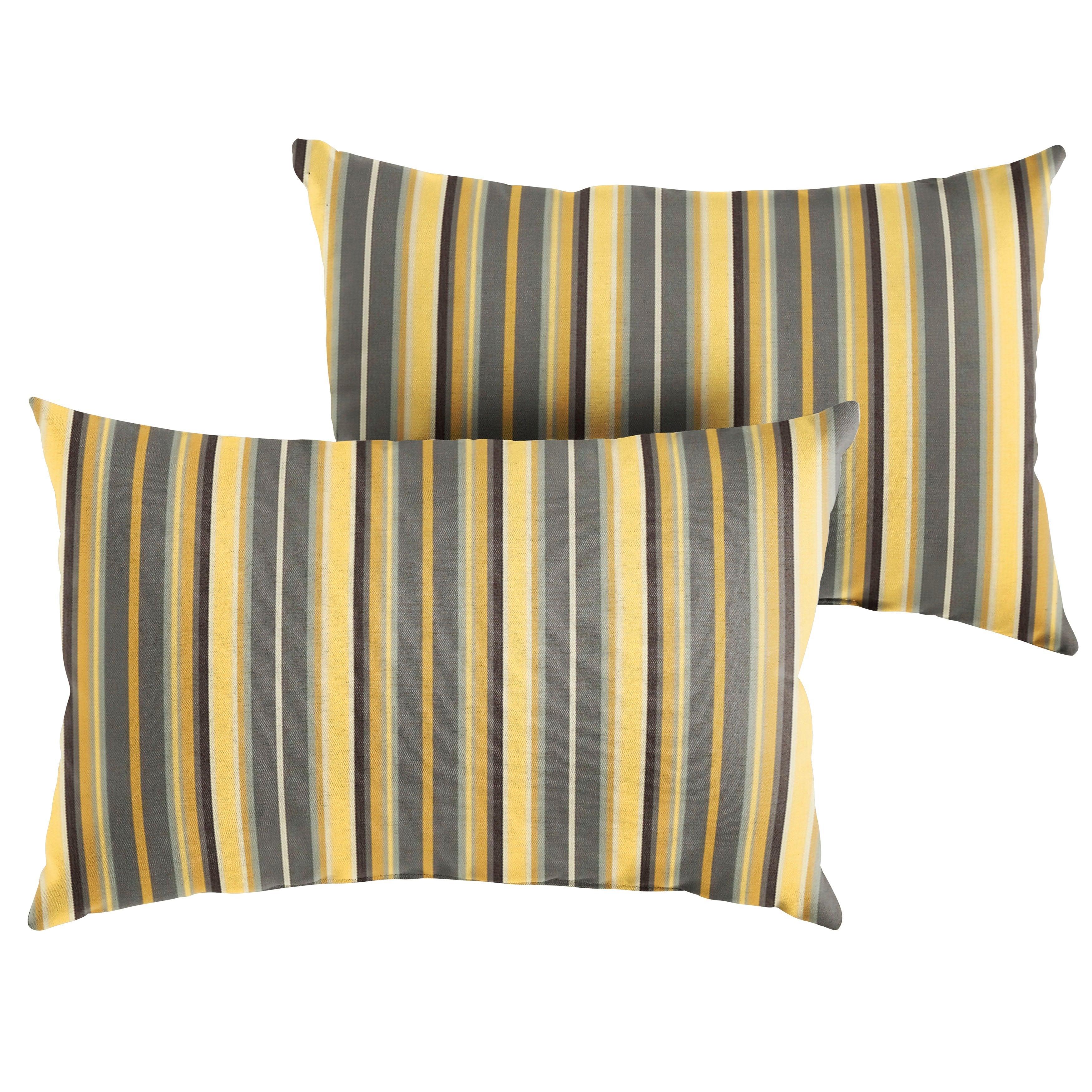 Sunbrella Foster Metallic Lumbar Pillow (Set of 2) - Sorra Home