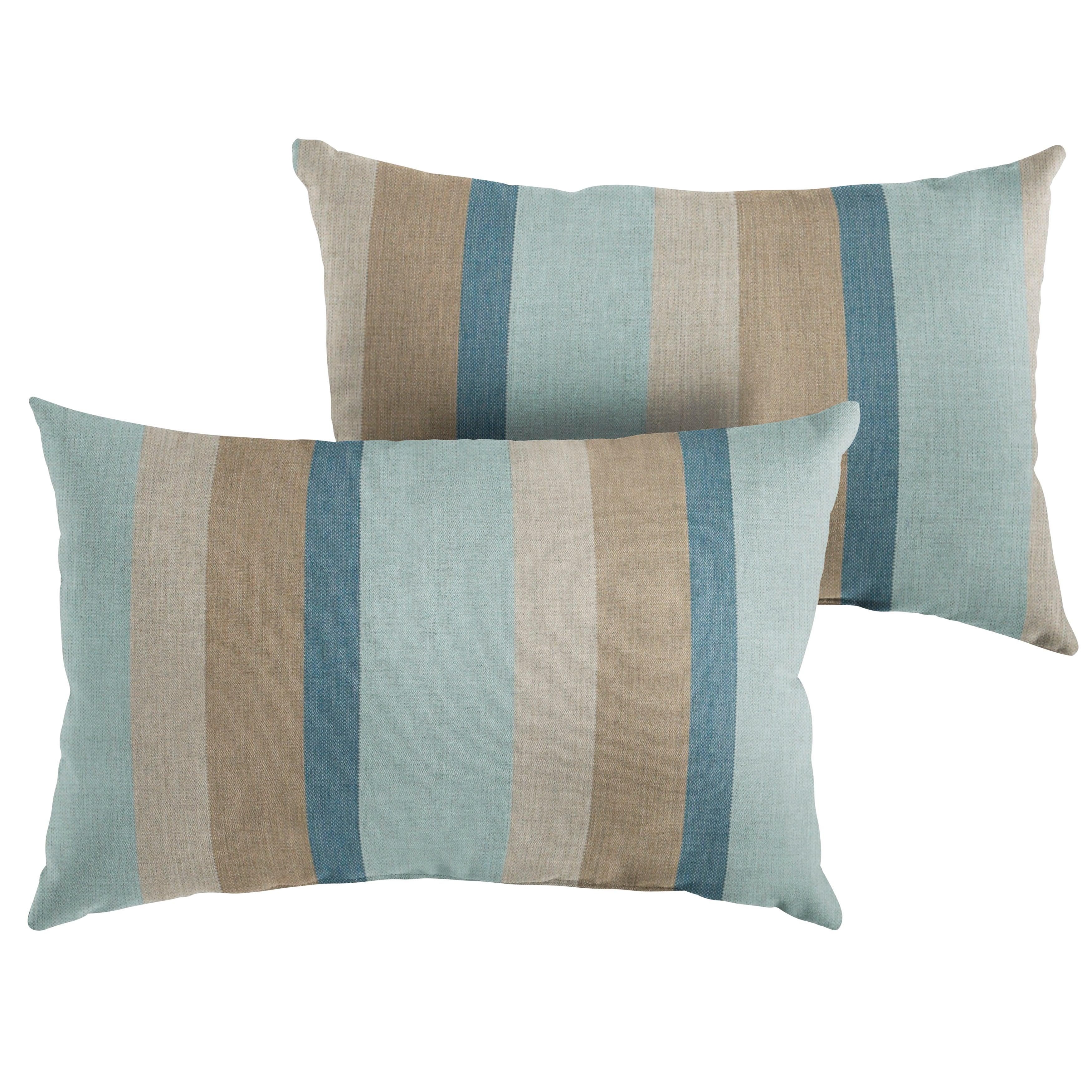 Sunbrella Mist Lumbar Pillow (Set of 2) - Sorra Home