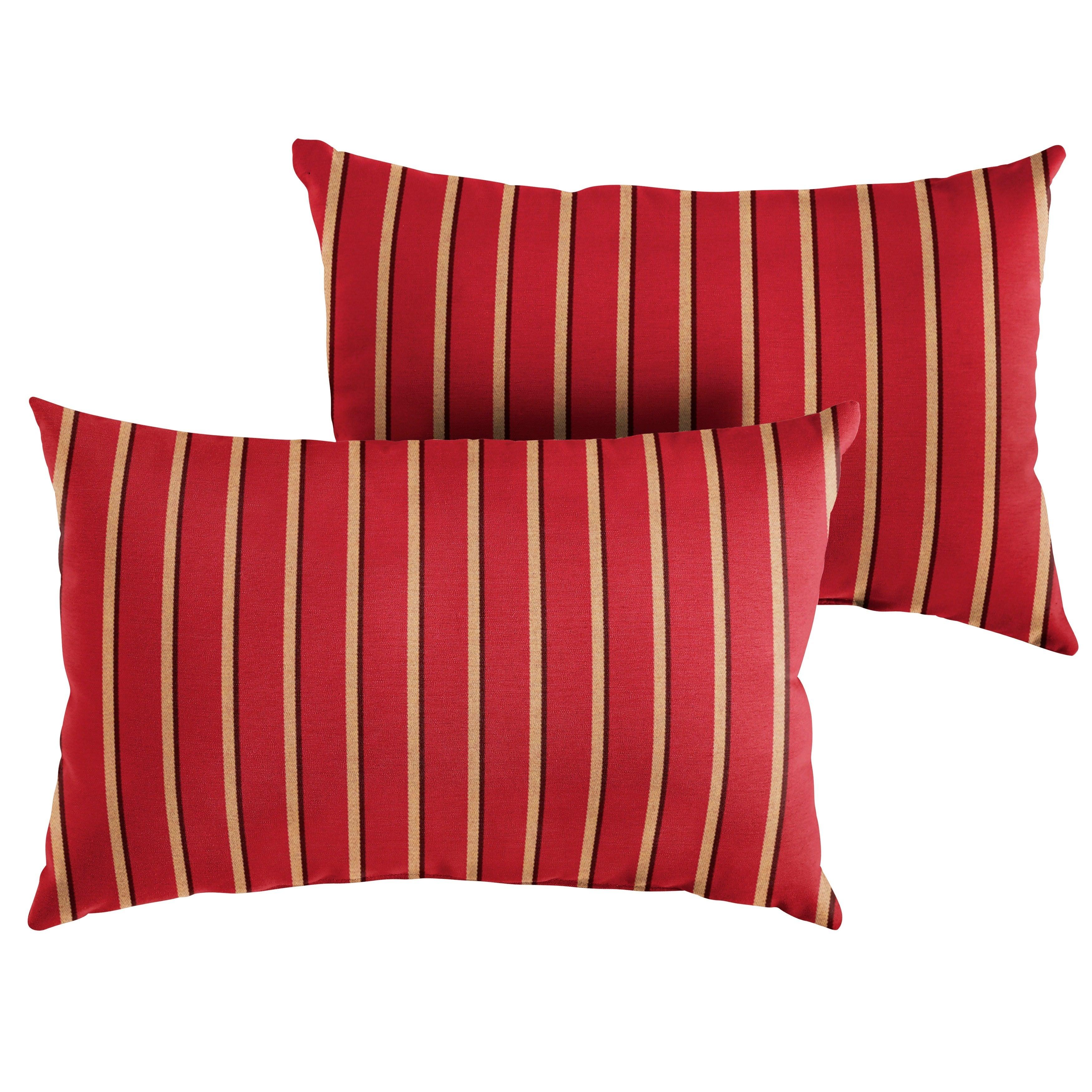 Sunbrella Hardwood Crimson Lumbar Pillow (Set of 2) - Sorra Home