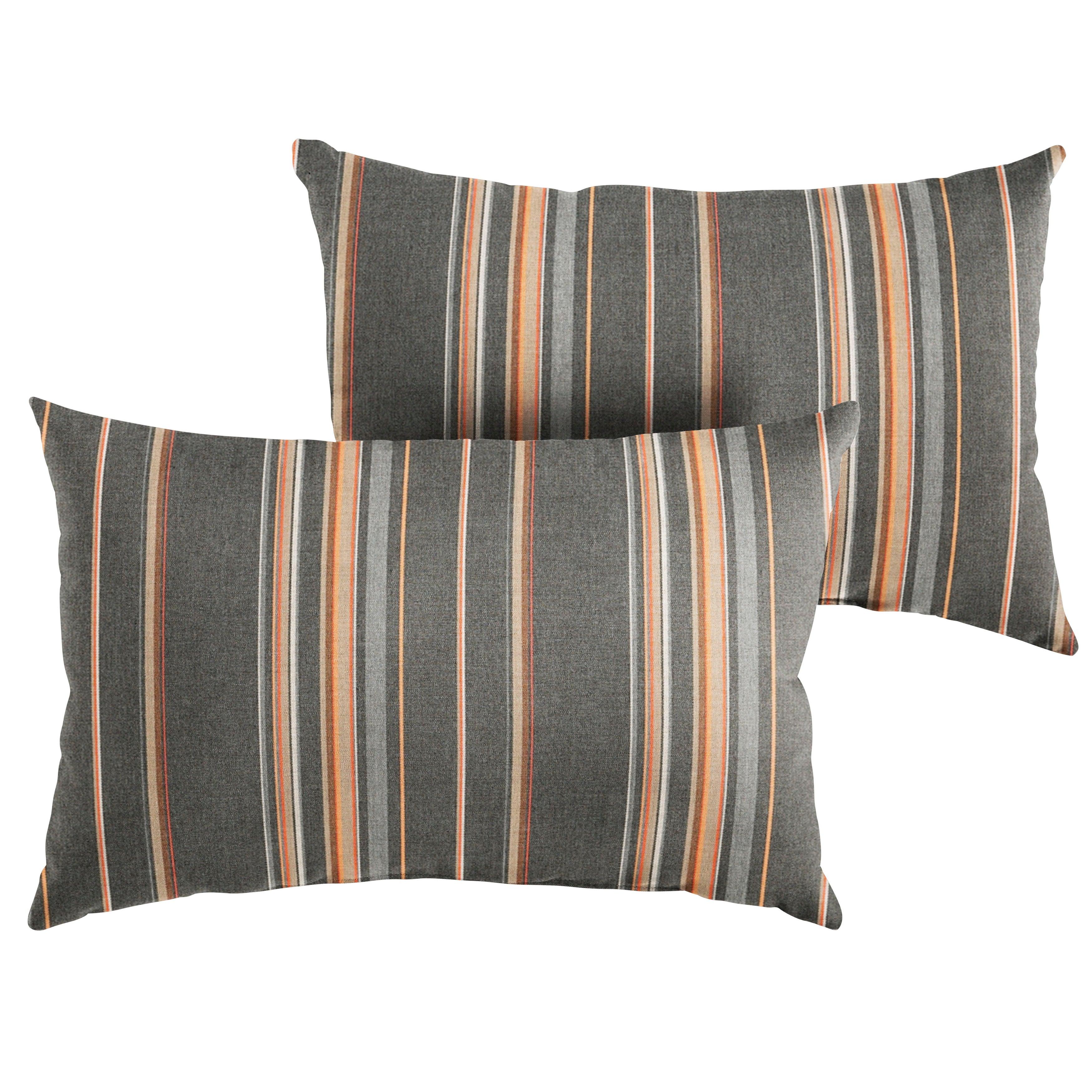 Sunbrella Stanton Greystone Lumbar Pillow (Set of 2) - Sorra Home
