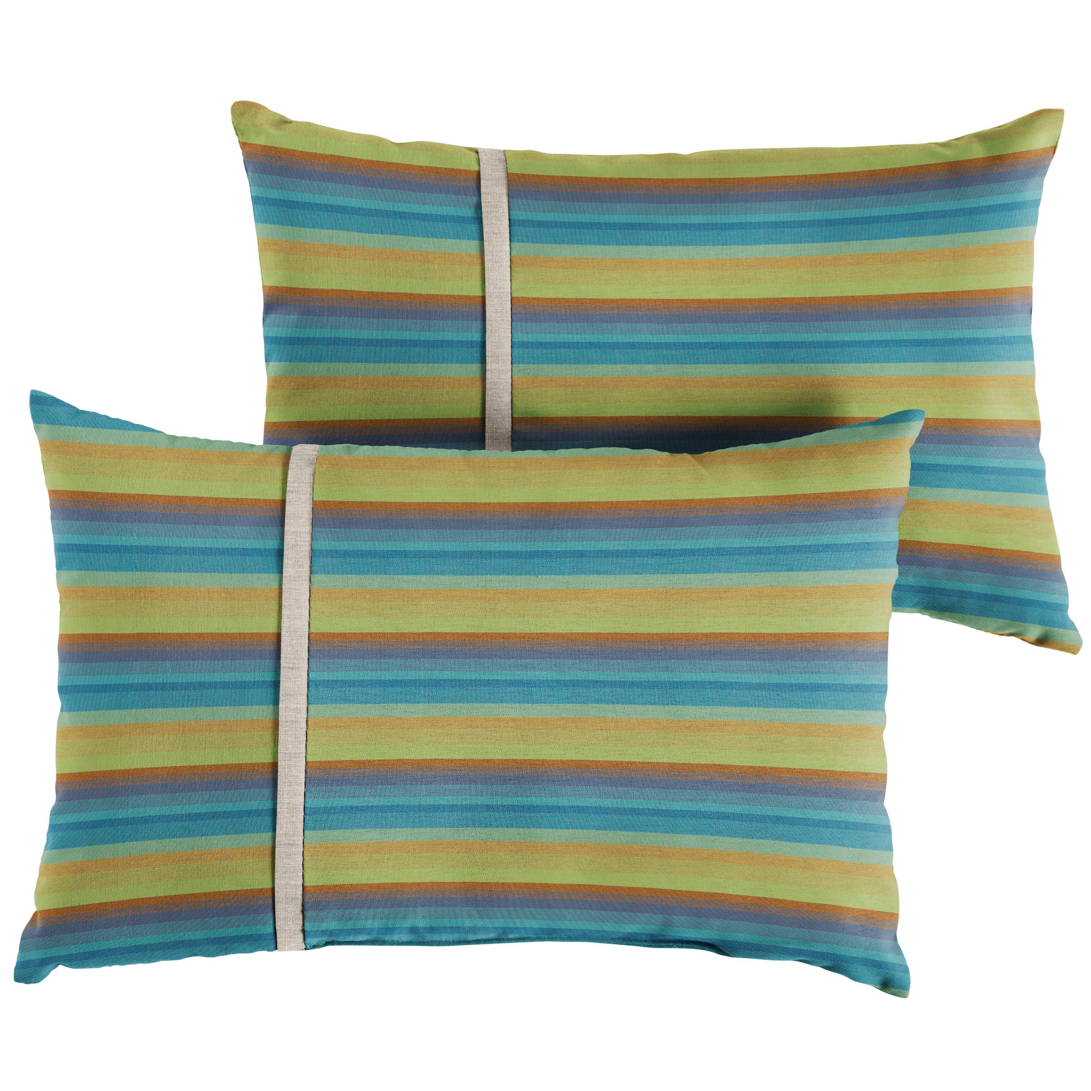 Sunbrella Astoria with Contrast Cording Pillow with Petite Flange (Set of 2) - Sorra Home