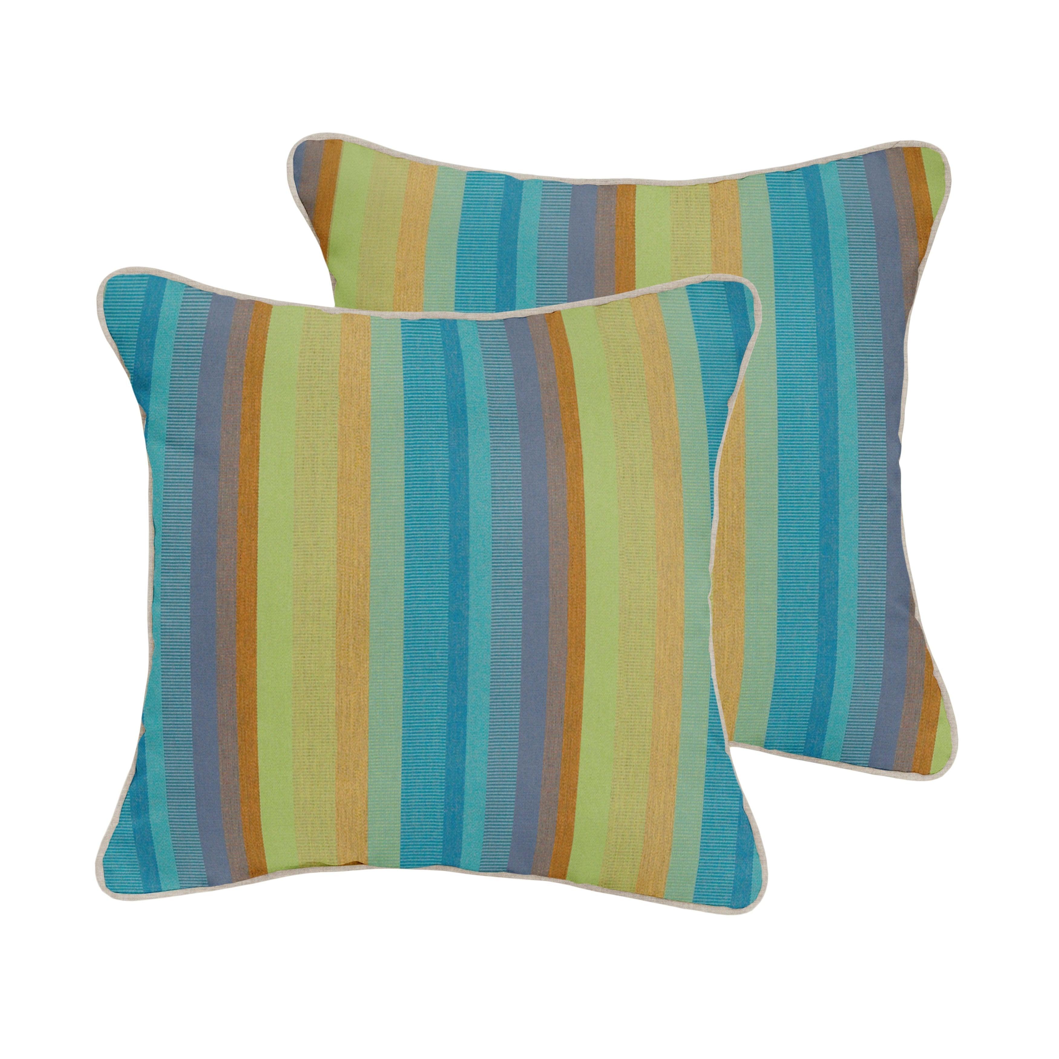 Sunbrella Astoria with Contrast Cording Square Corded Pillow (Set of 2) - Sorra Home