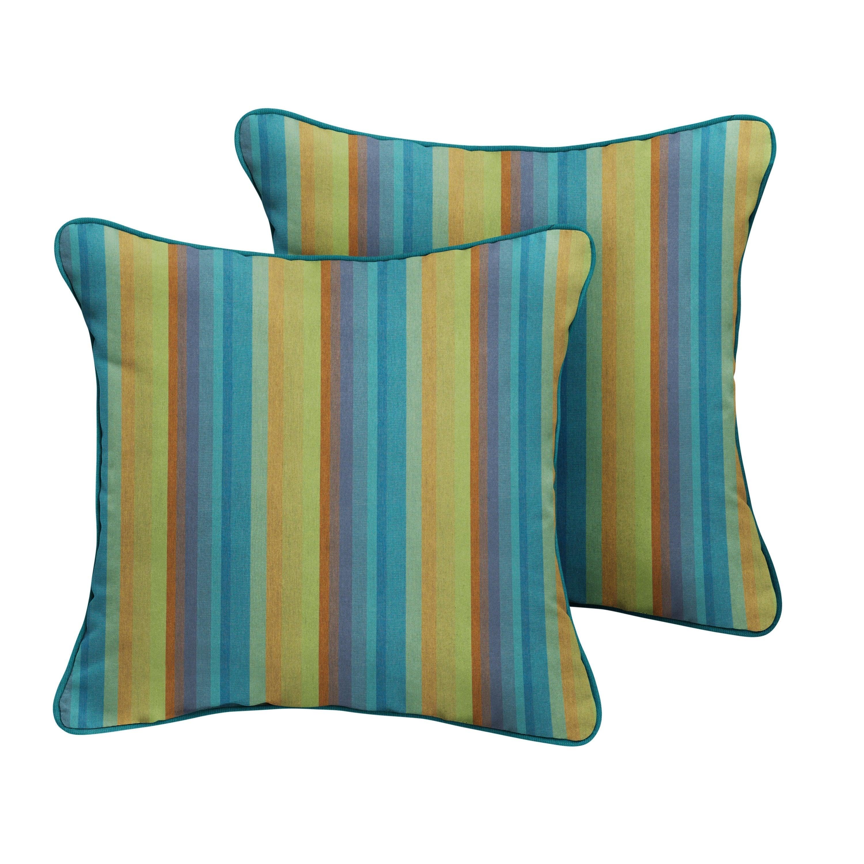 Sunbrella Astoria with Contrast Cording Square Corded Pillow (Set of 2) - Sorra Home