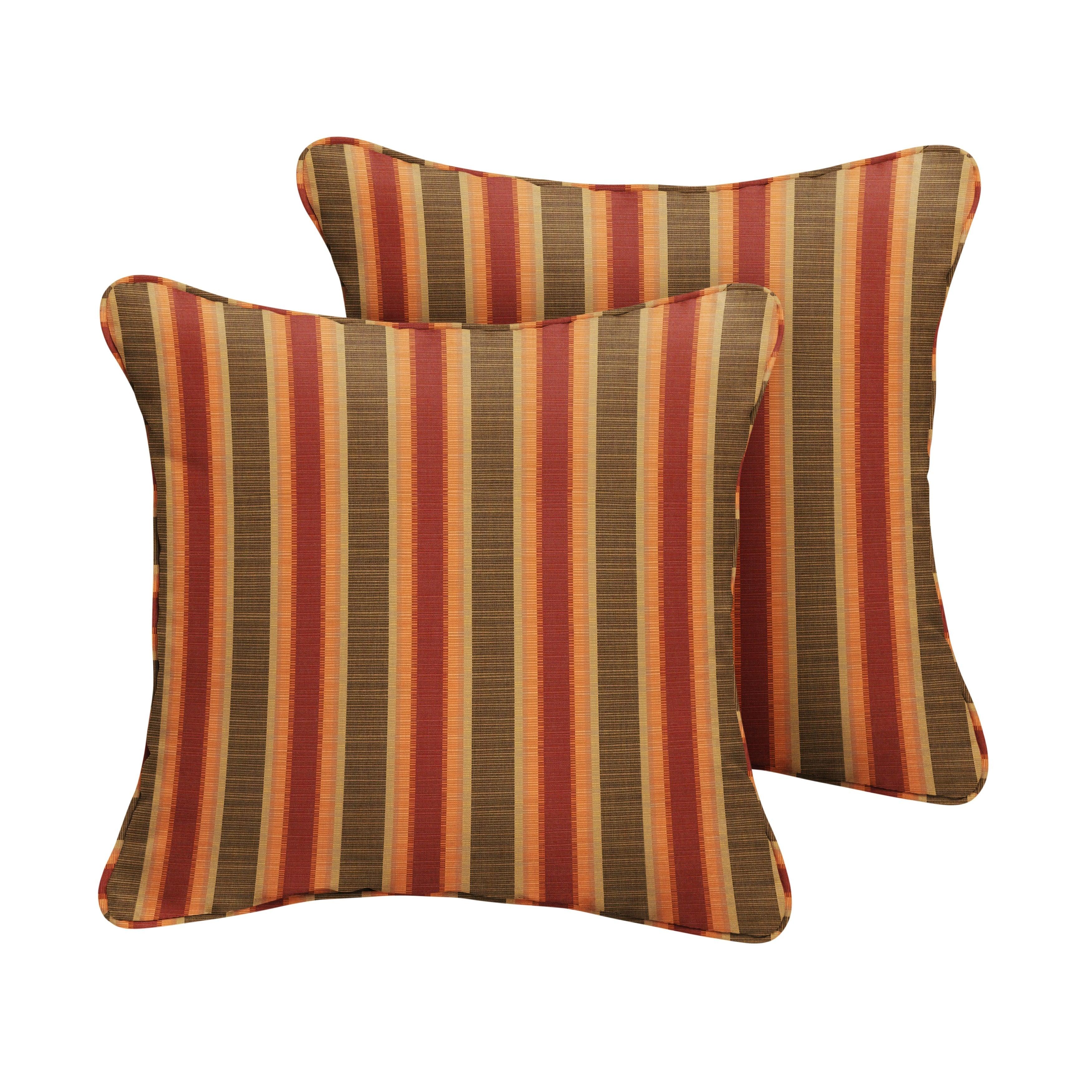 Sunbrella Dimone Sequoia Square Corded Pillow (Set of 2) - Sorra Home