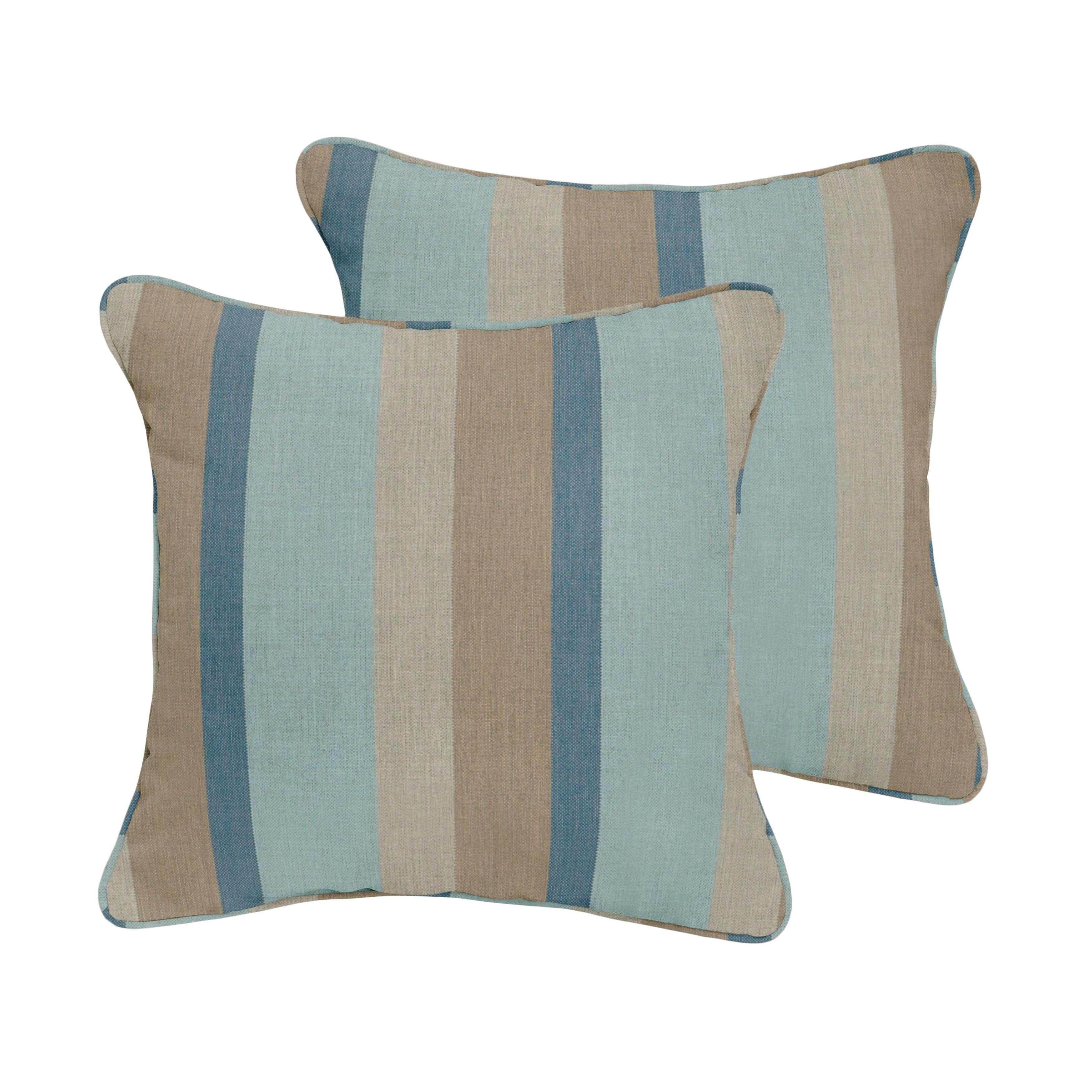 Sunbrella Mist Square Corded Pillow (Set of 2) - Sorra Home