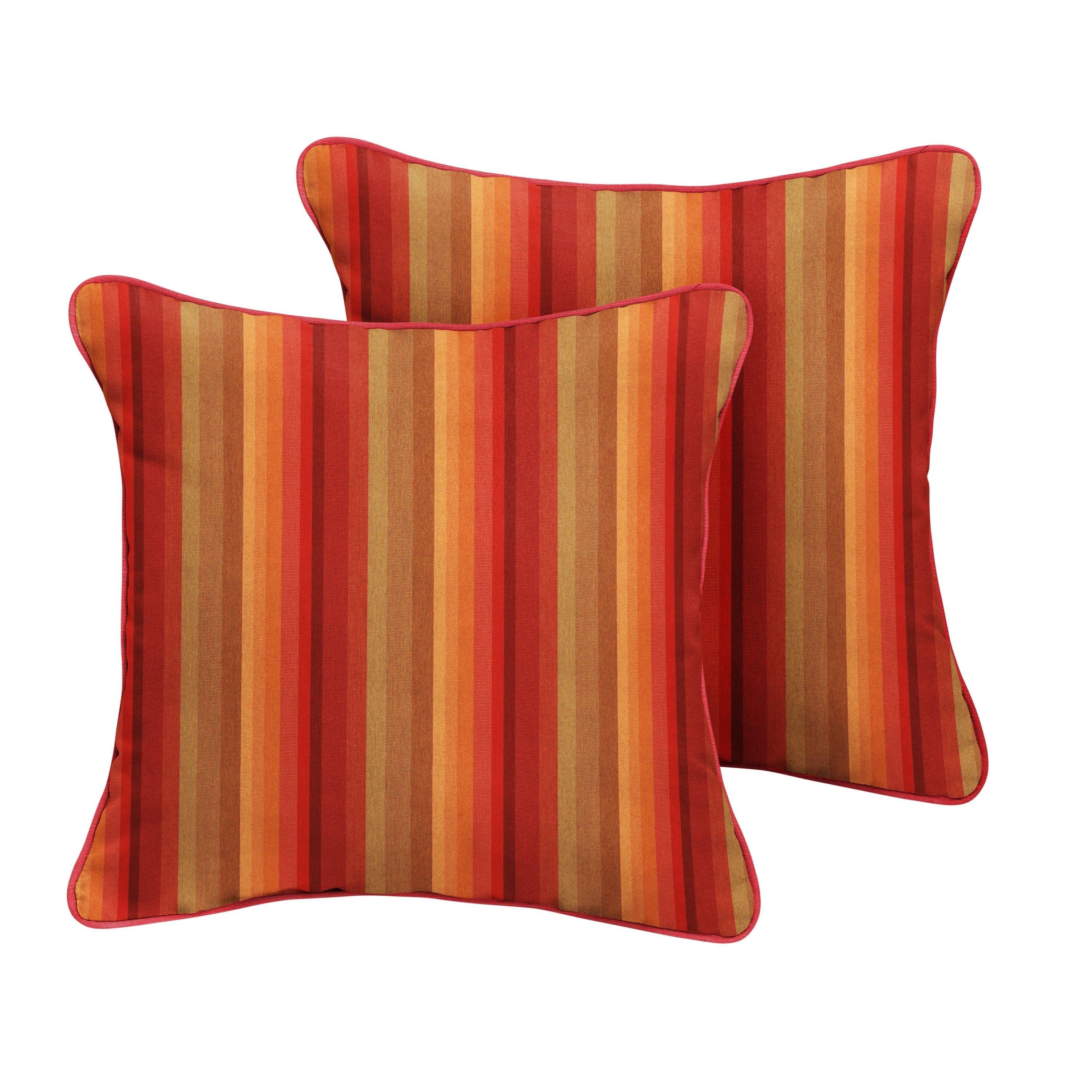 Sunbrella Astoria with Contrast Cording Square Corded Pillow (Set of 2) - Sorra Home