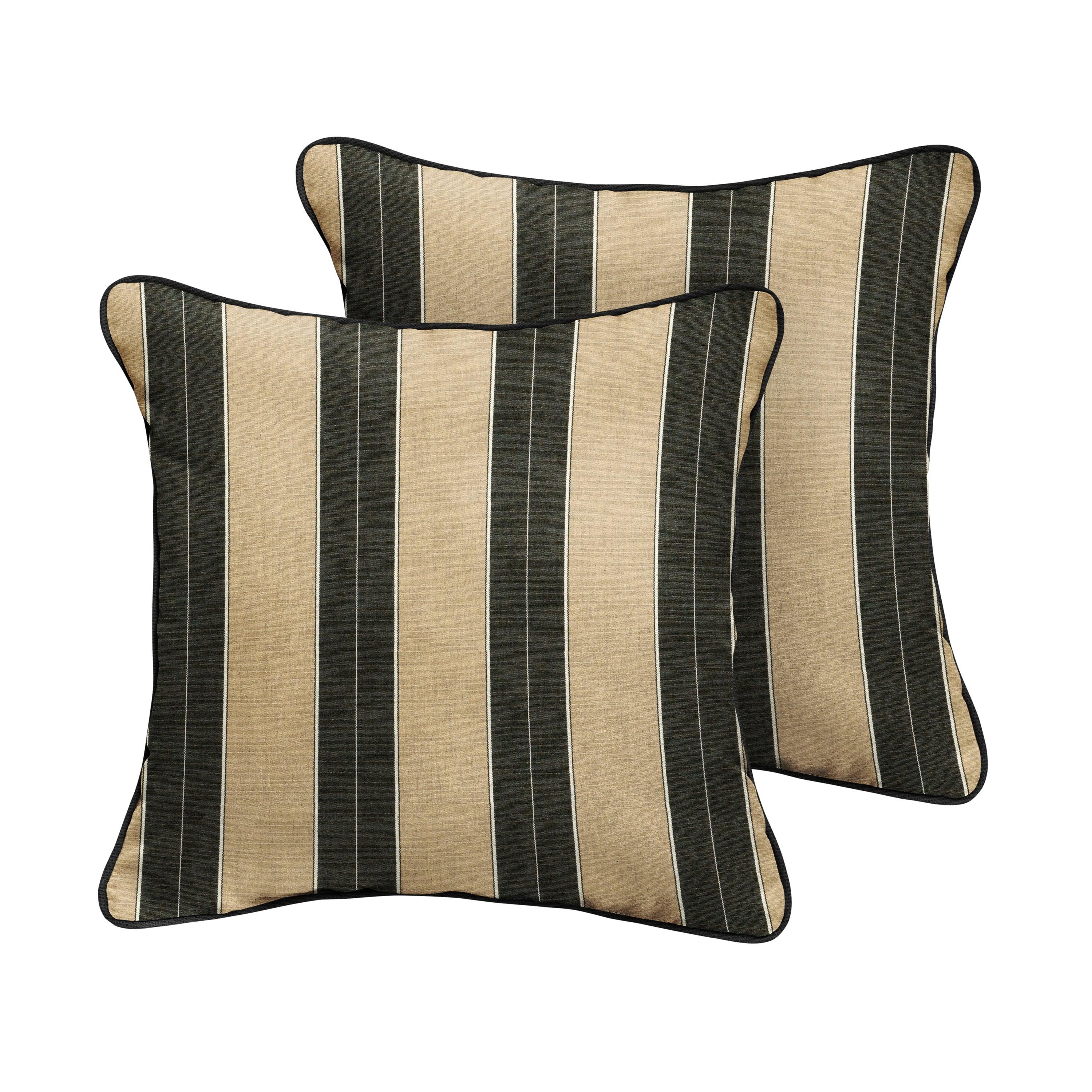 Sunbrella Berenson with Contrast Cording Square Corded Pillow (Set of 2) - Sorra Home