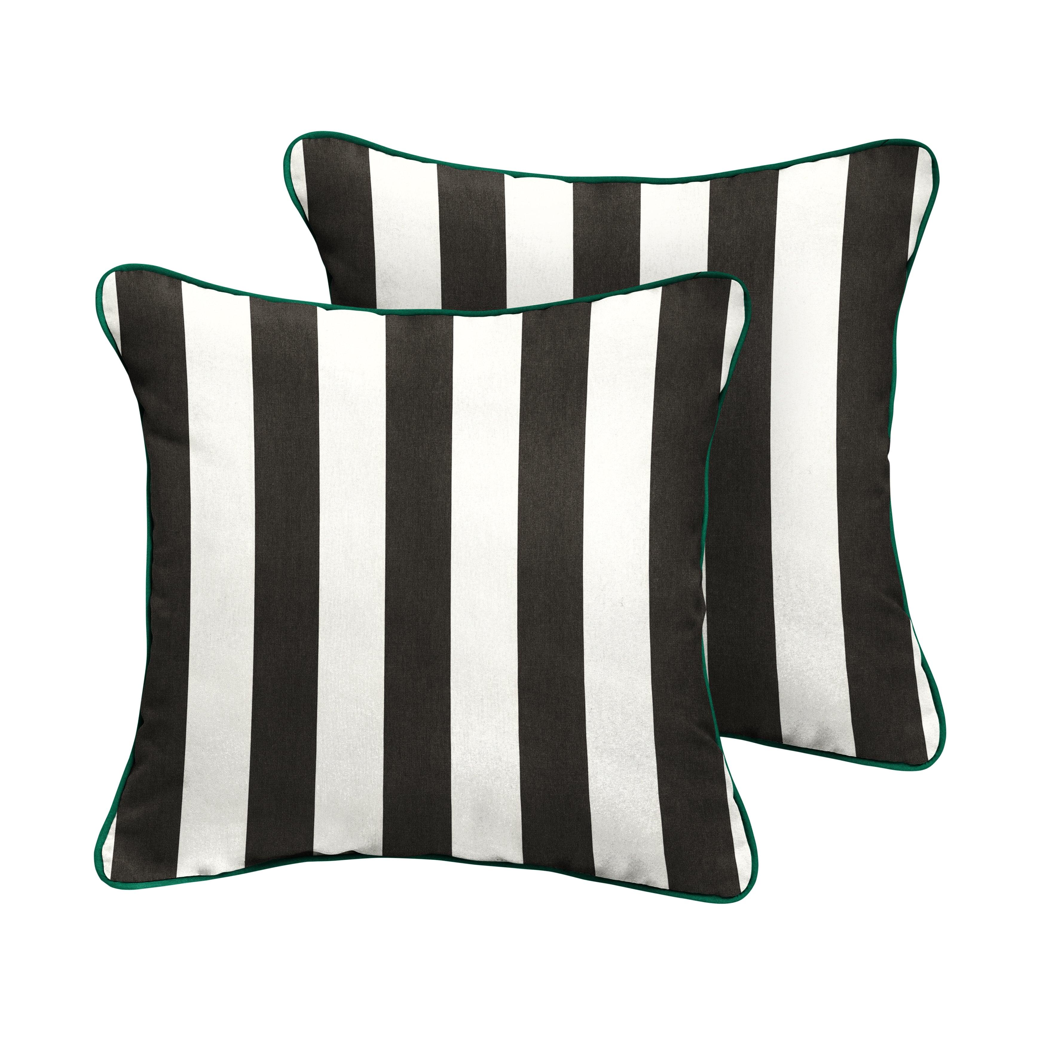 Sunbrella Cabana with Contrast Cording Square Corded Pillow (Set of 2) - Sorra Home