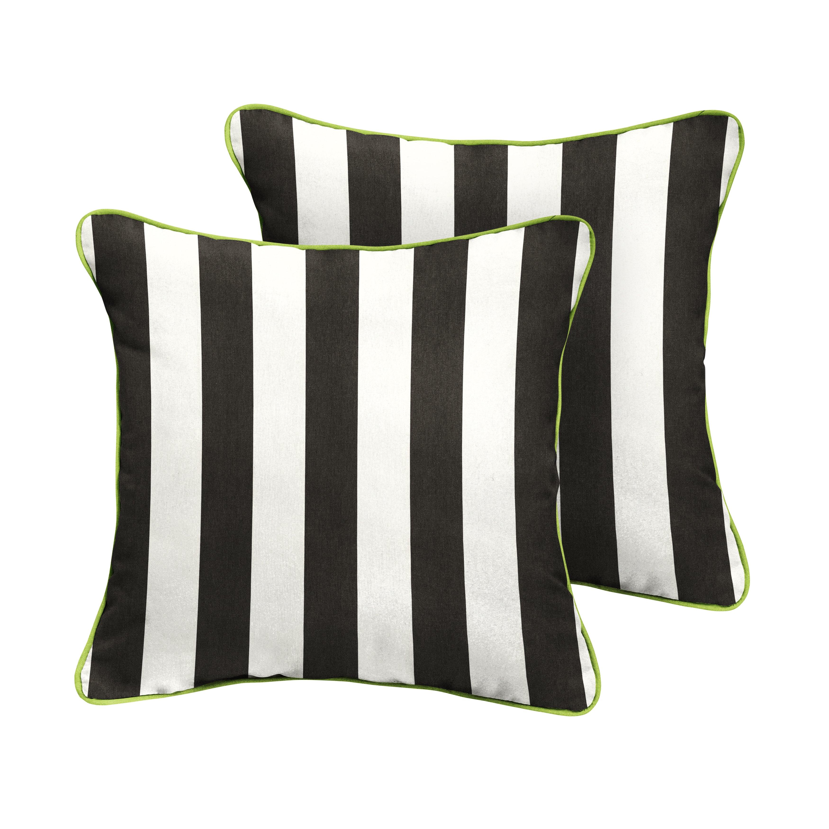 Sunbrella Cabana with Contrast Cording Square Corded Pillow (Set of 2) - Sorra Home