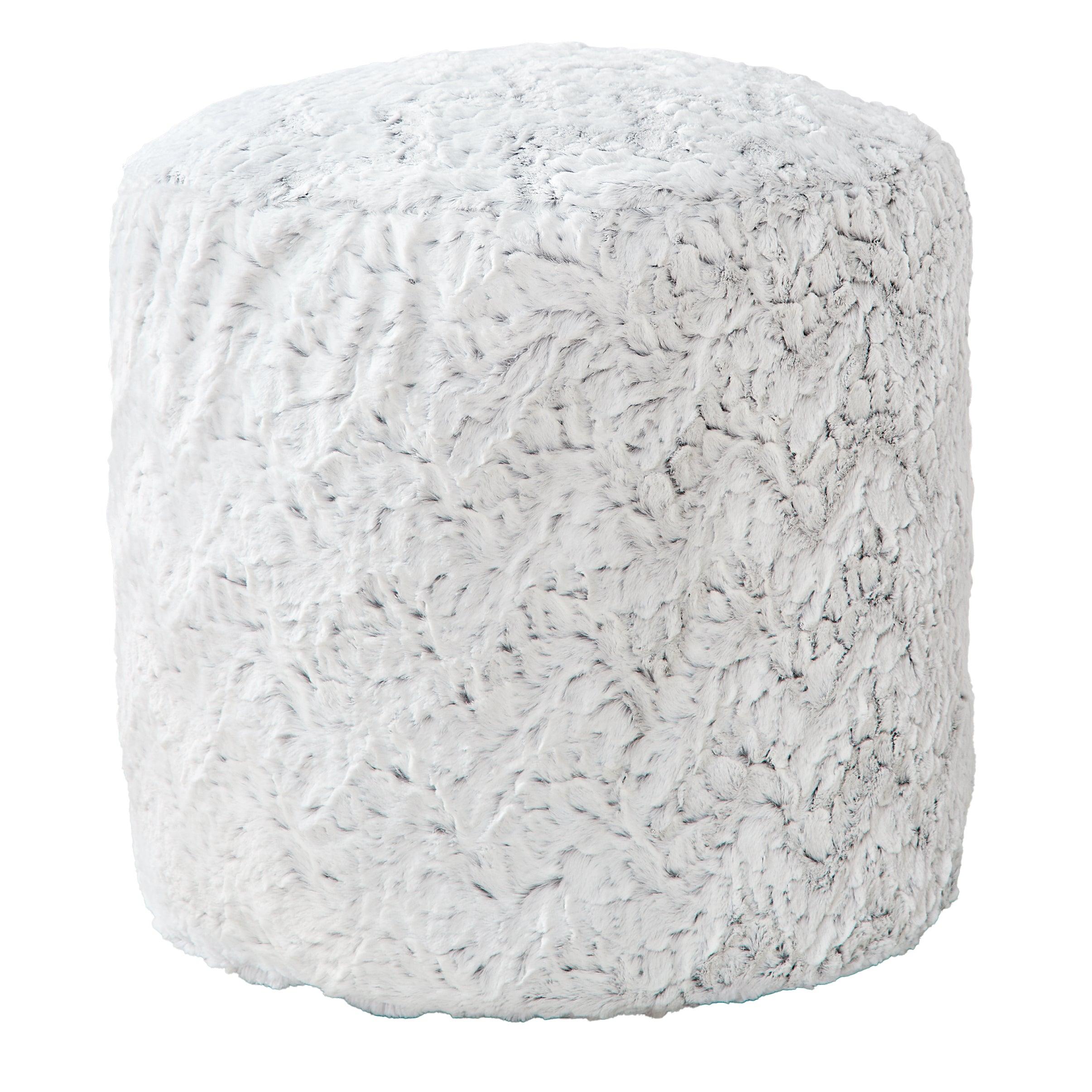 Round Fauxchilla Indoor Bean Pouf - Sorra Home