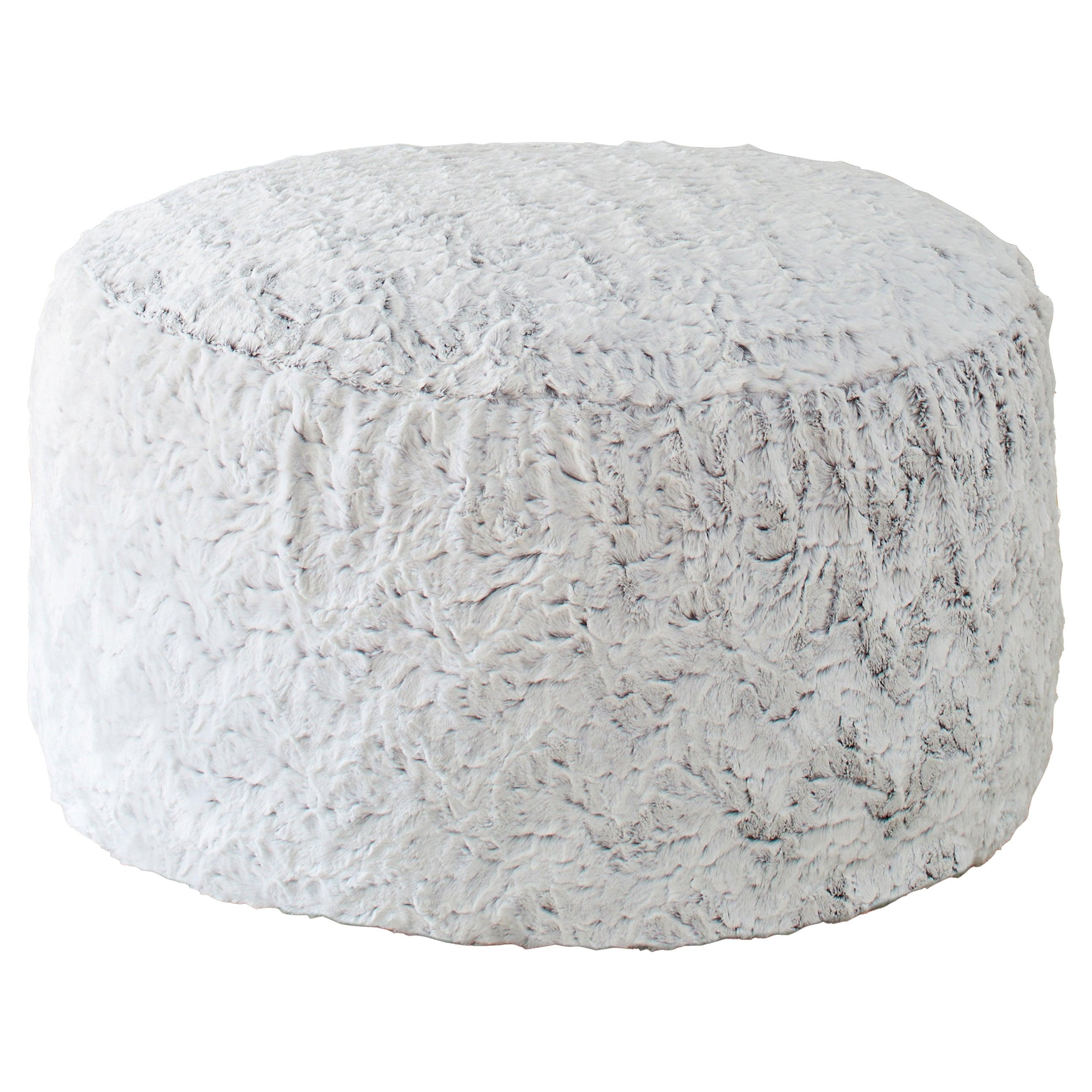 Round Fauxchilla Indoor Bean Pouf - Sorra Home