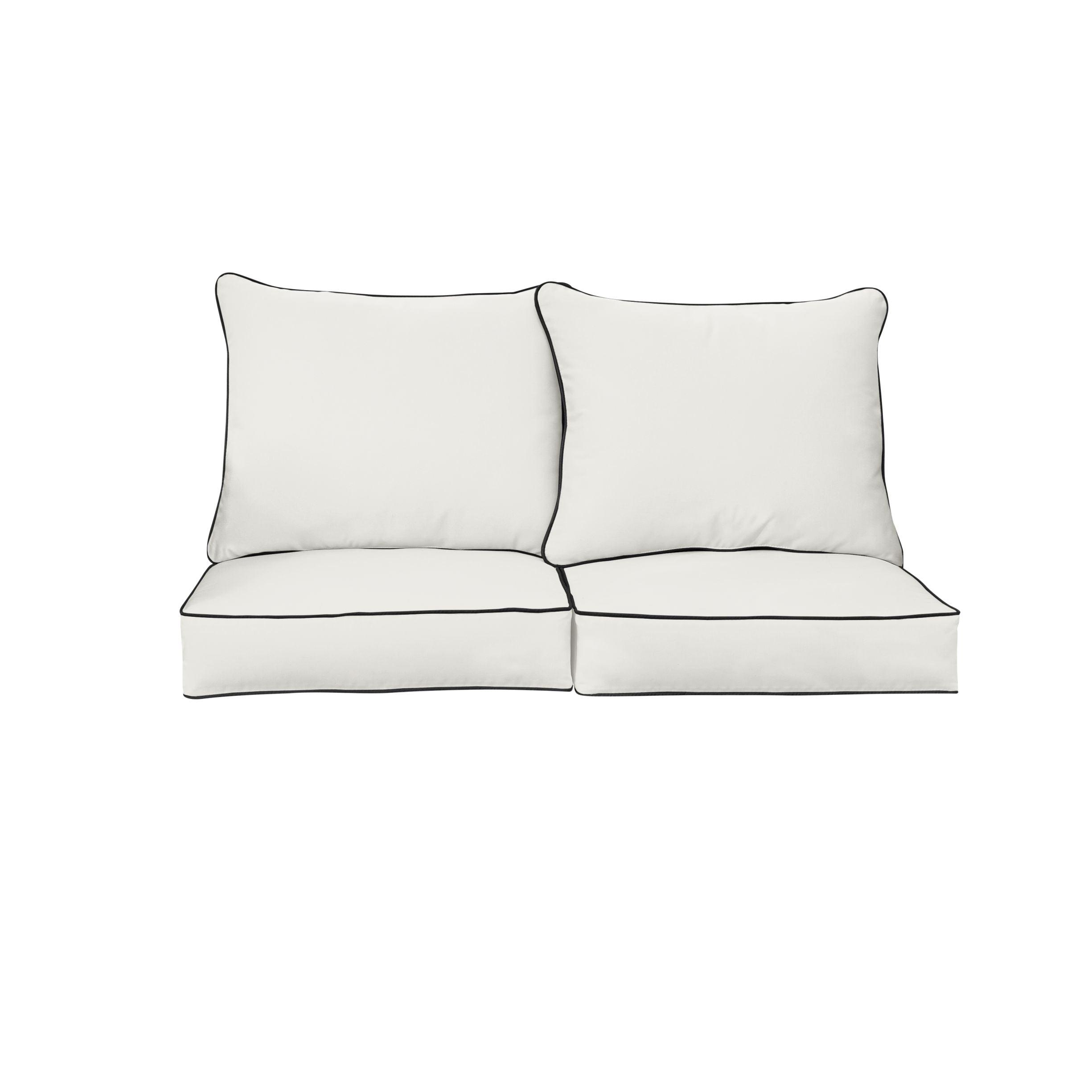 Sunbrella Canvas Deep Seating Loveseat Pillow & Cushion Set - Sorra Home