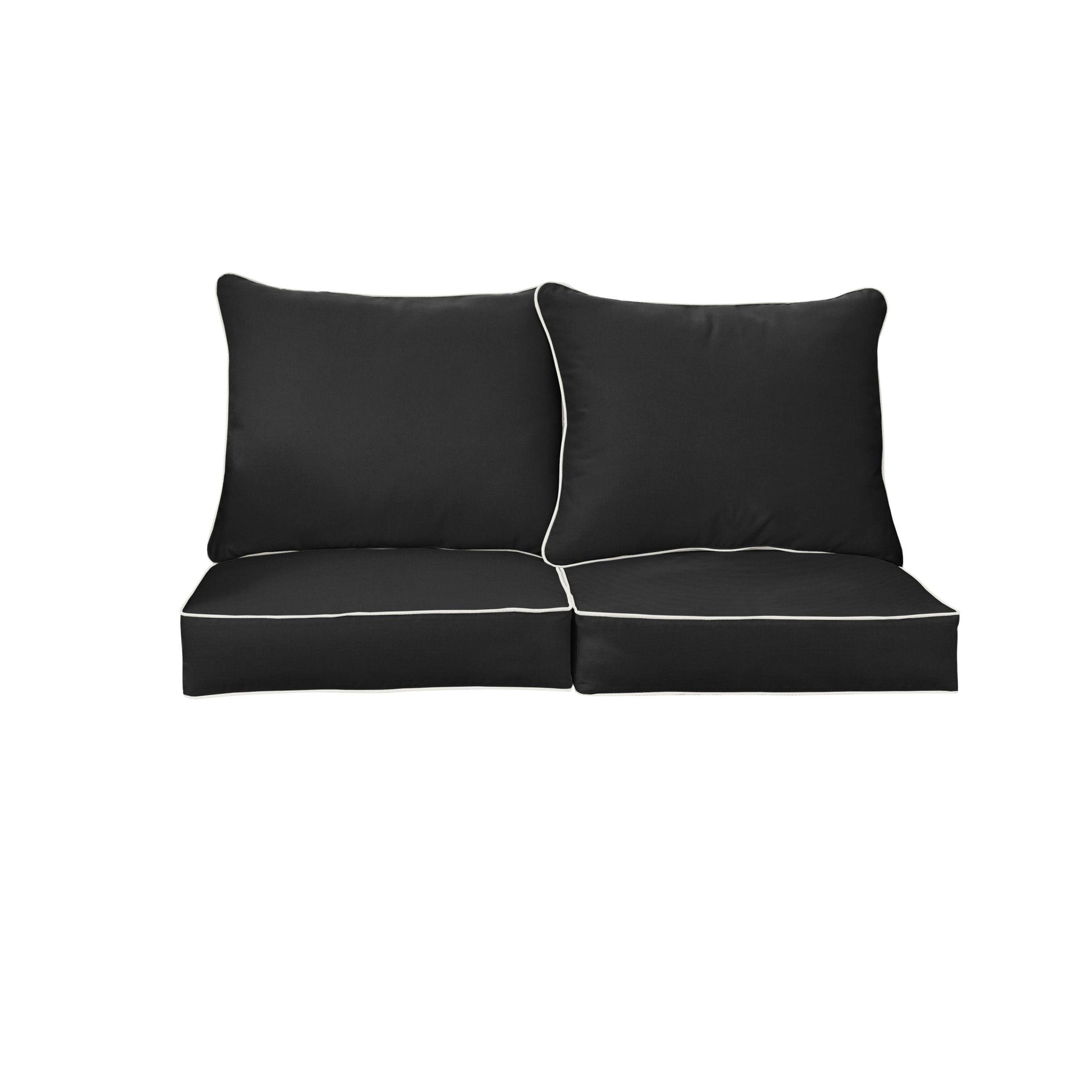 Sunbrella Canvas Deep Seating Loveseat Pillow & Cushion Set - Sorra Home