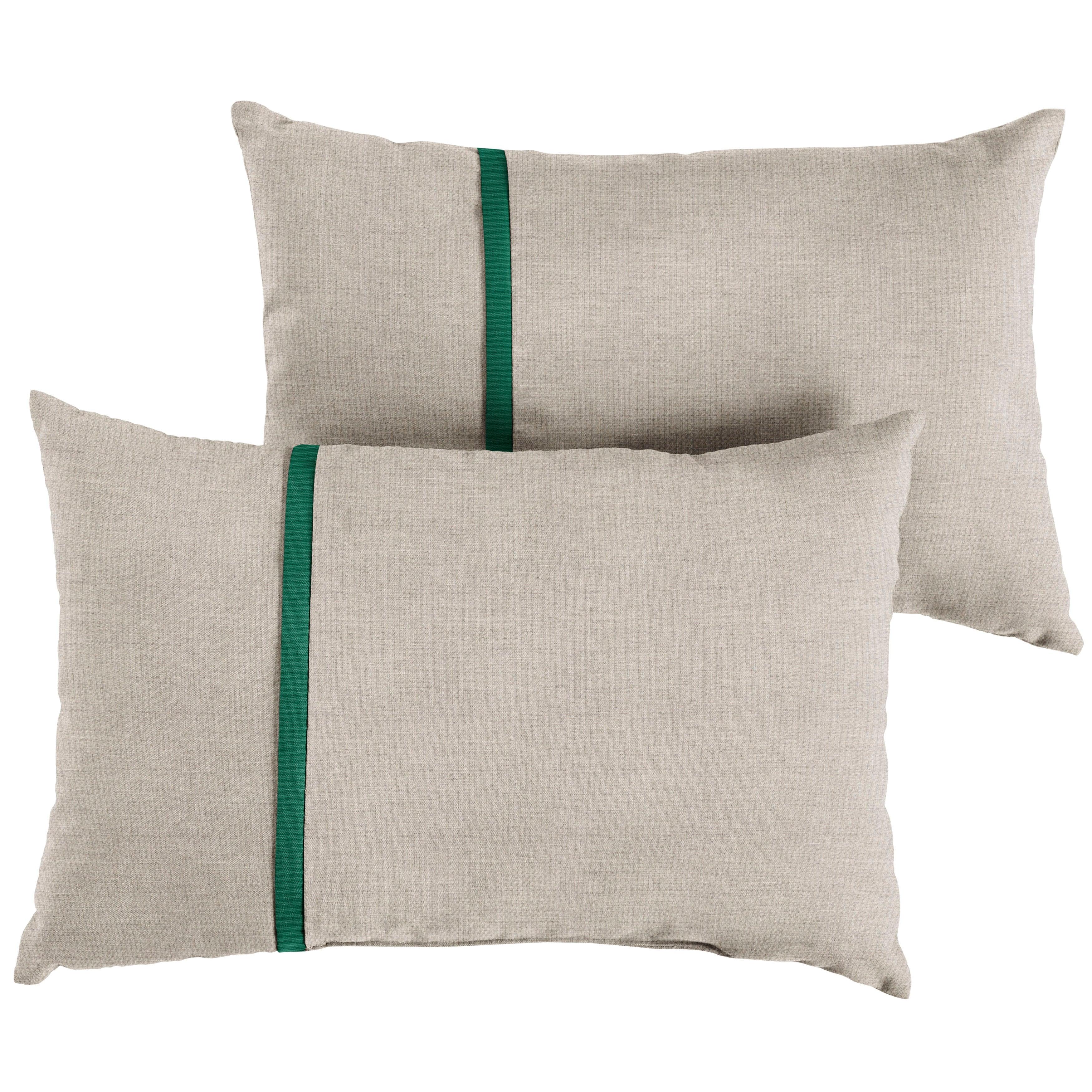 Sunbrella Pillow with Petite Flange (Set of 2) - Sorra Home